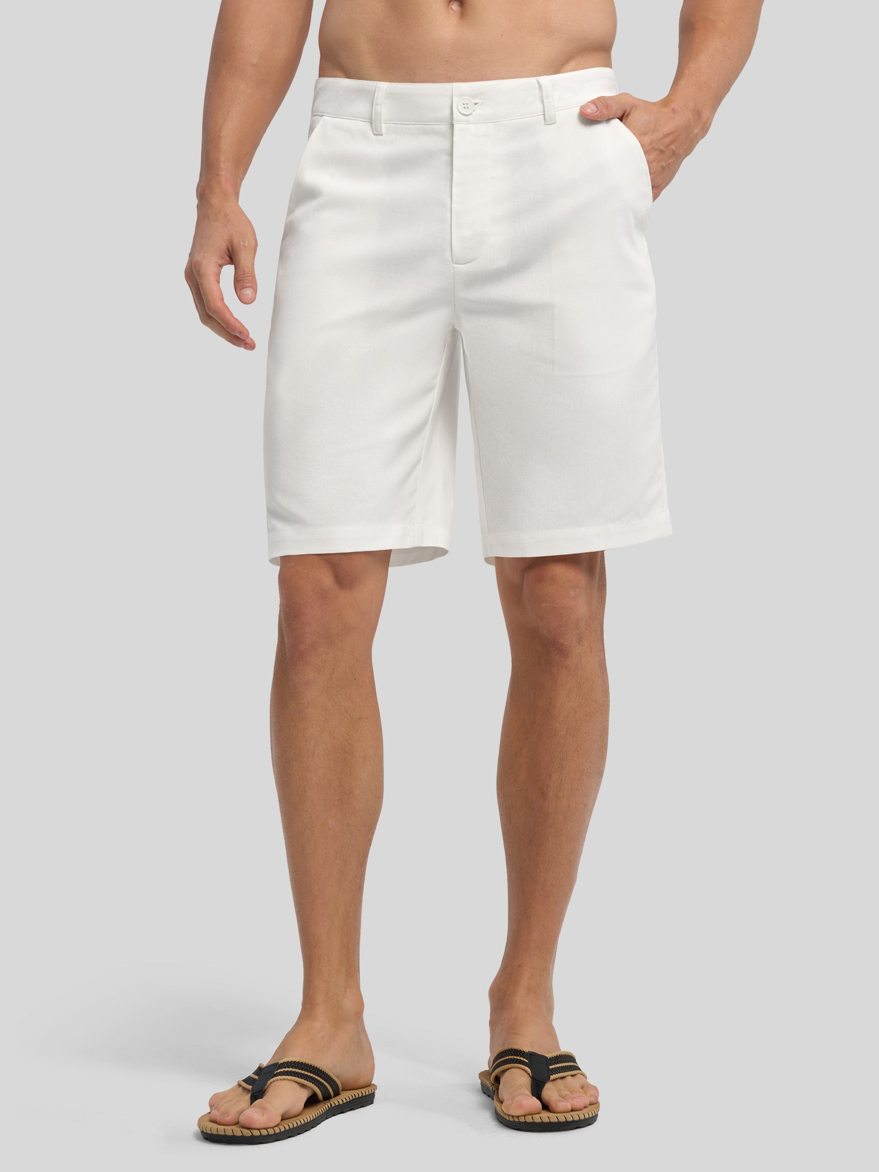 Men’s Linen Shorts Inch Flat Front Men’s Linen Shorts Inch Flat Front