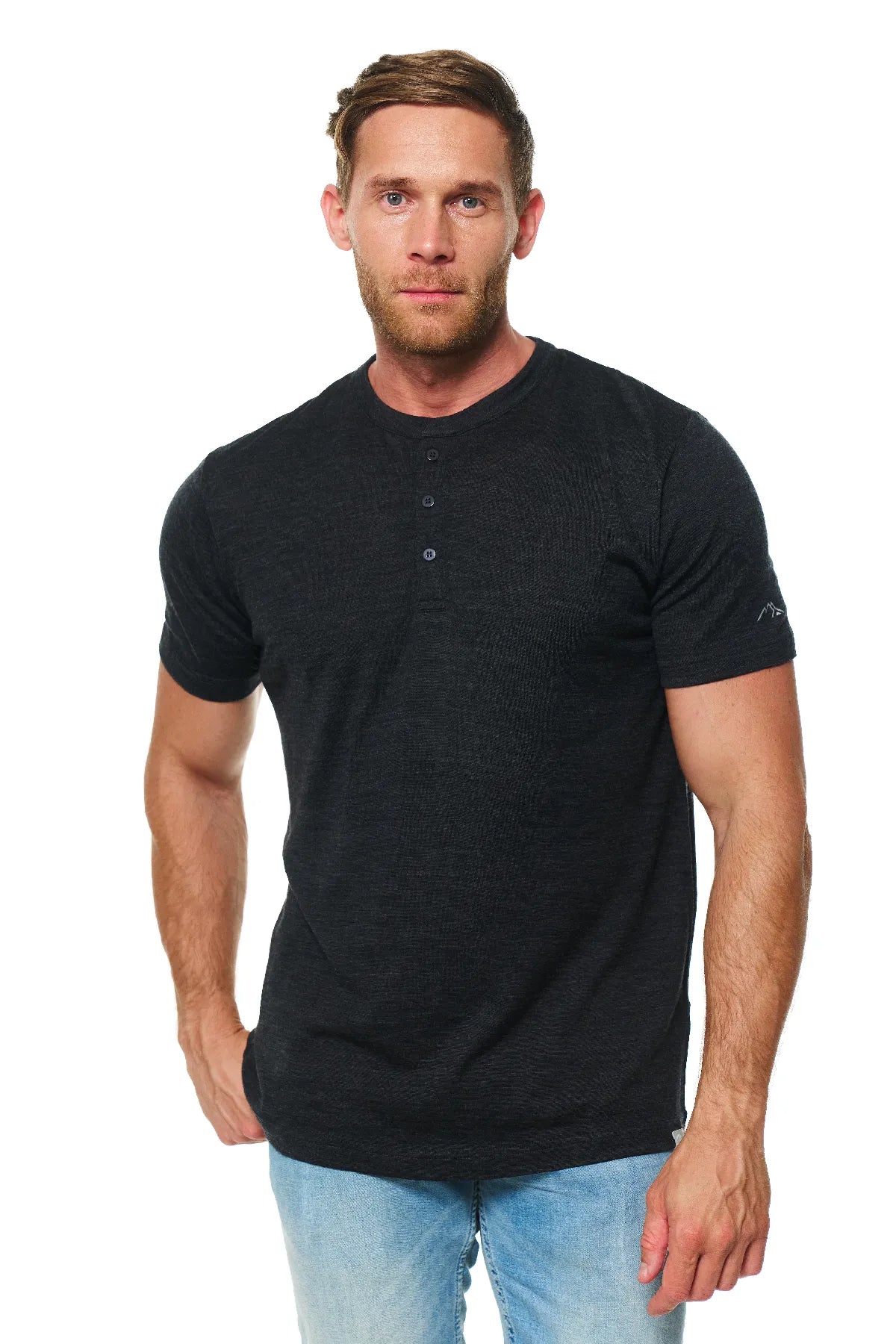 Men’s Merino Wool Henley shirt Charcoal Grey