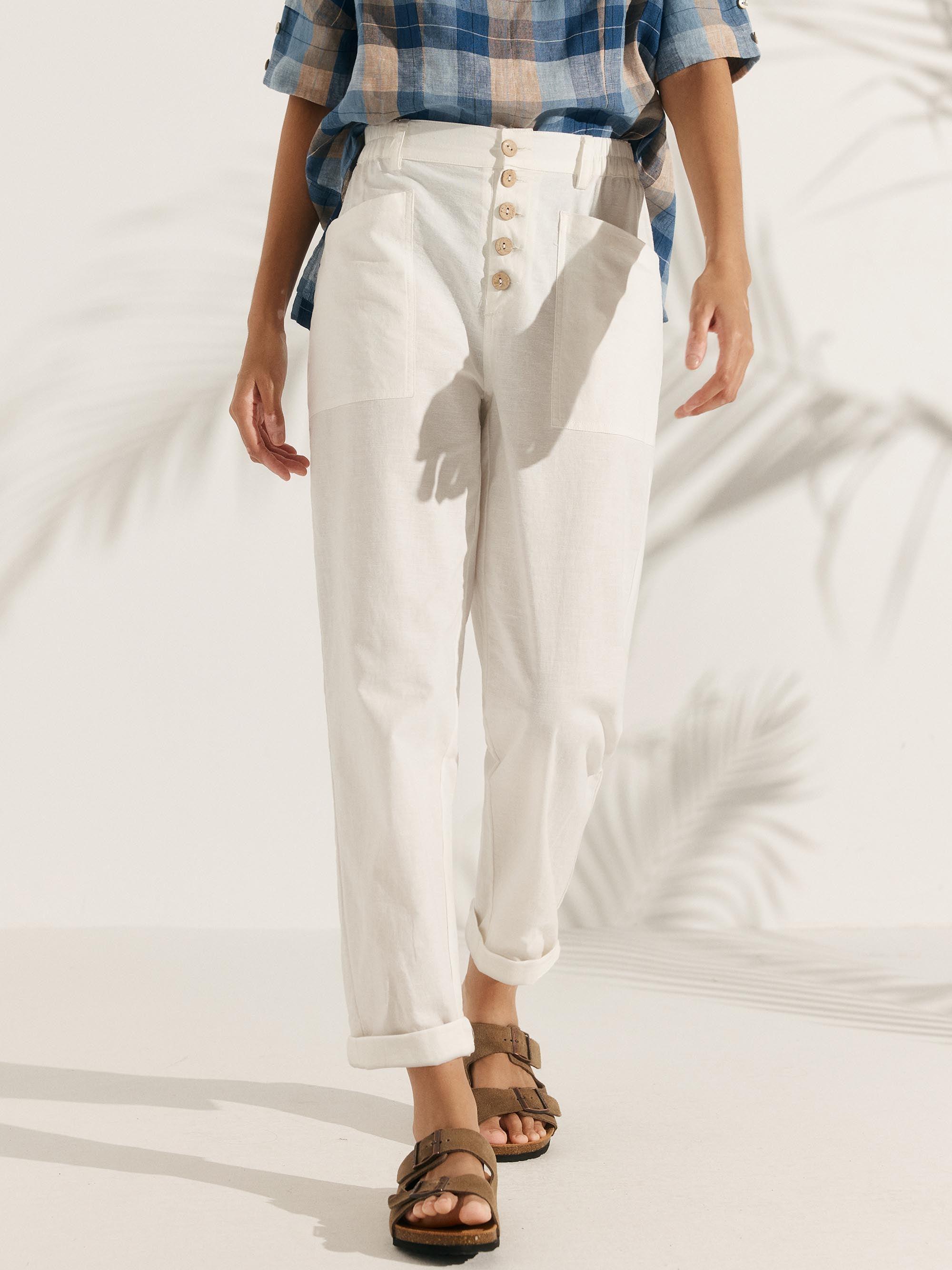 Linen Simple Button Fly Trousers HEIDI Linen Simple Button Fly Trousers HEIDI