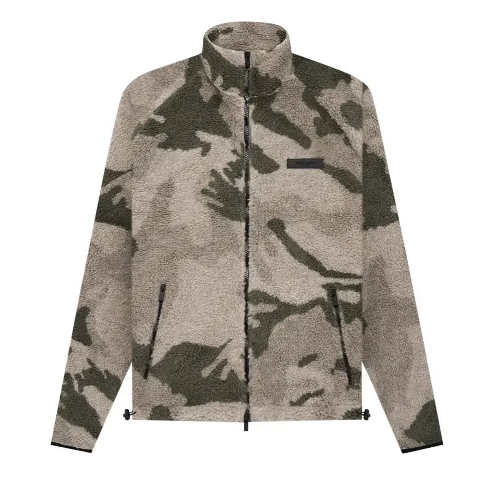 Fear of God Essentials Polar Fleece Full Zip Jacket Camo Fear of God Essentials Polar Fleece Full Zip Jacket Camo
