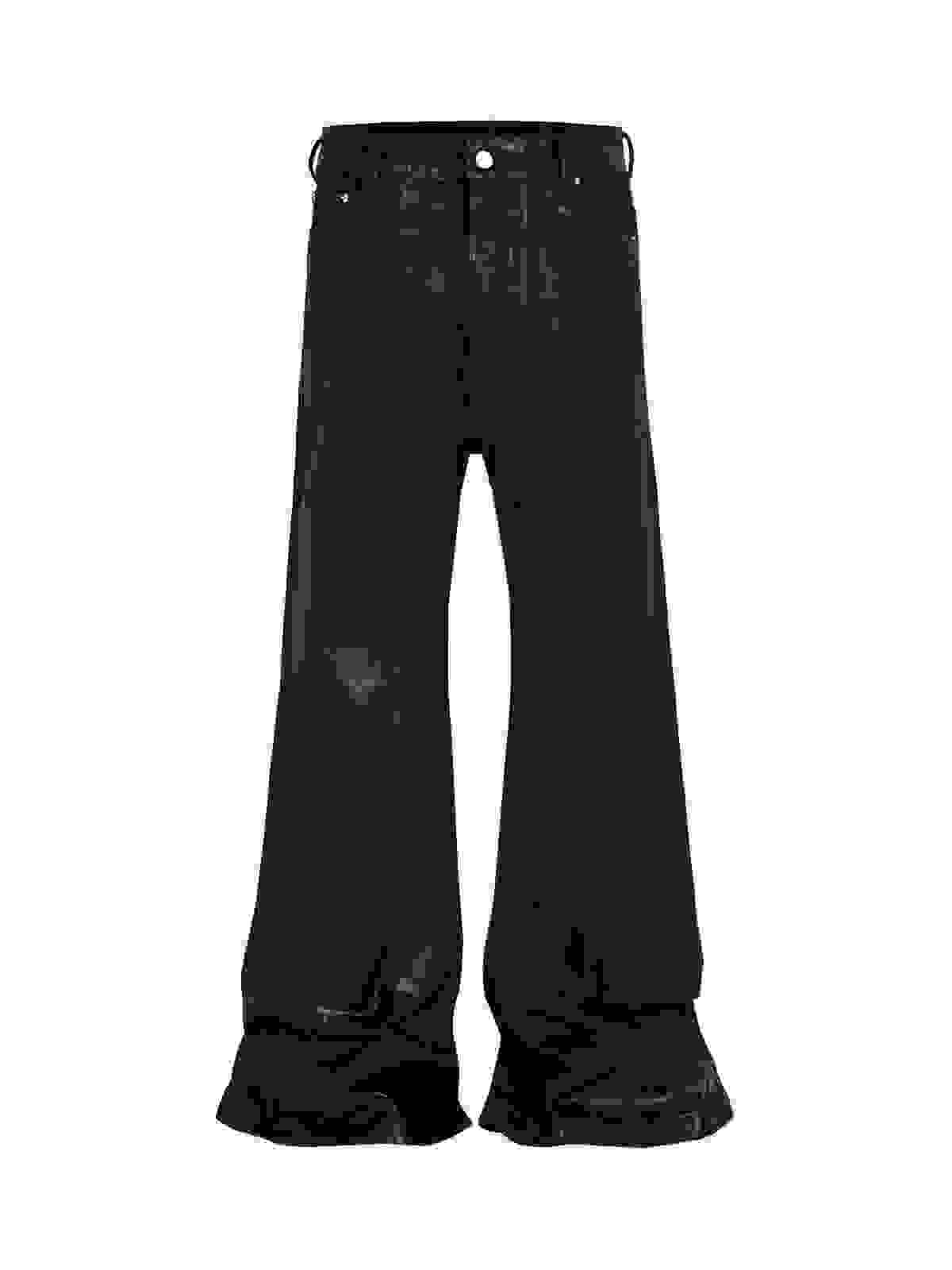Thesupermade Black Wax Coated Flare Jeans Thesupermade Black Wax Coated Flare Jeans