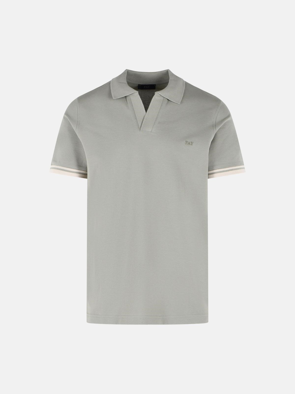 FAY Green Stretch Cotton Polo Shirt FAY Green Stretch Cotton Polo Shirt