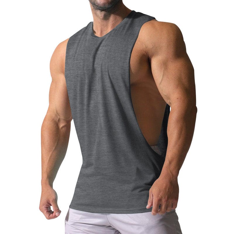 Men’s Sports Casual Solid Color Sleeveless Waistcoat T Shirt