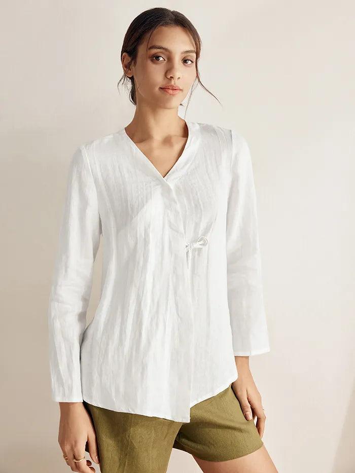 % Linen Tie Cardigan Top DAKOTA % Linen Tie Cardigan Top DAKOTA