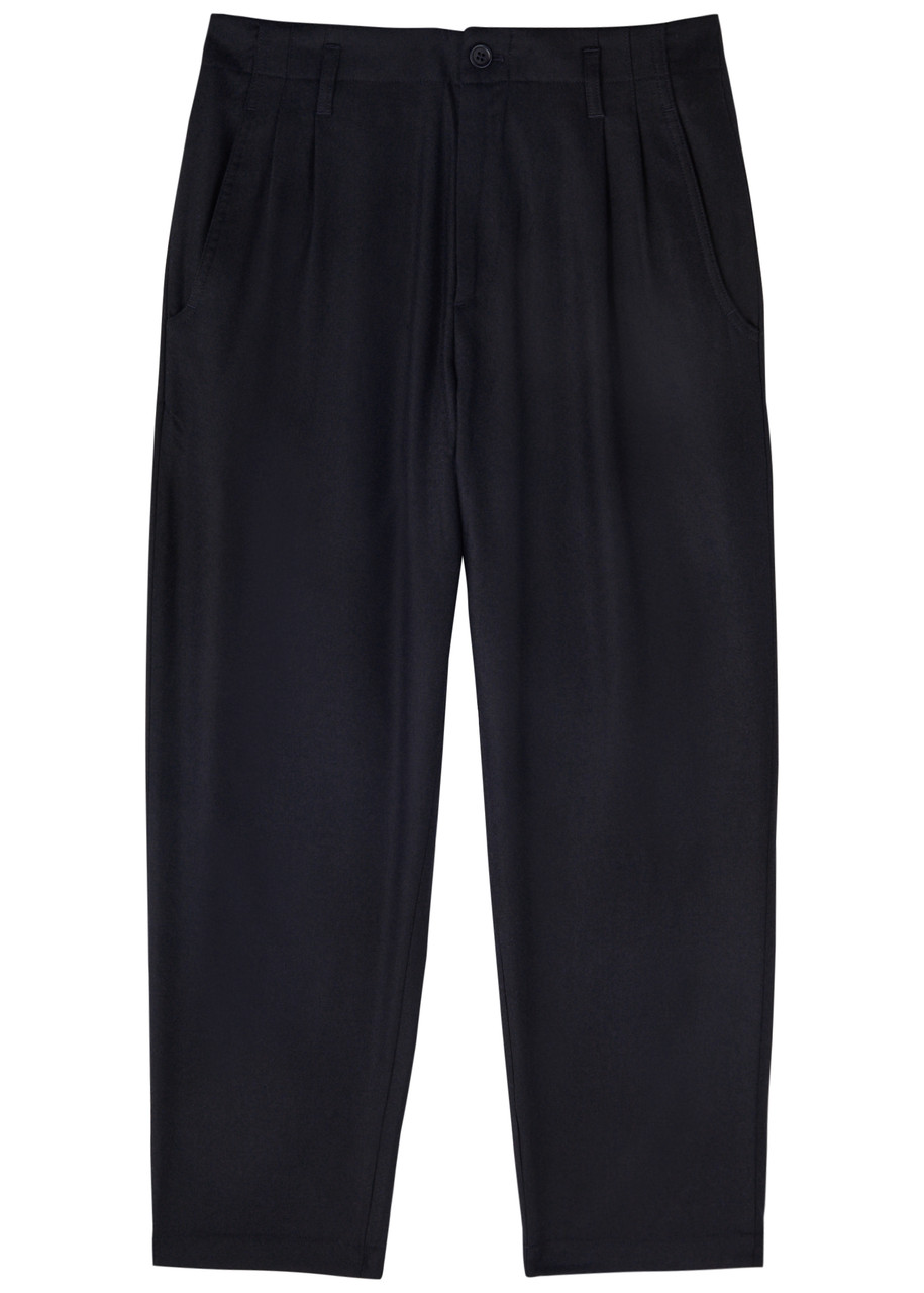 Ymc Collins Straight-leg Wool-blend Trousers – Navy