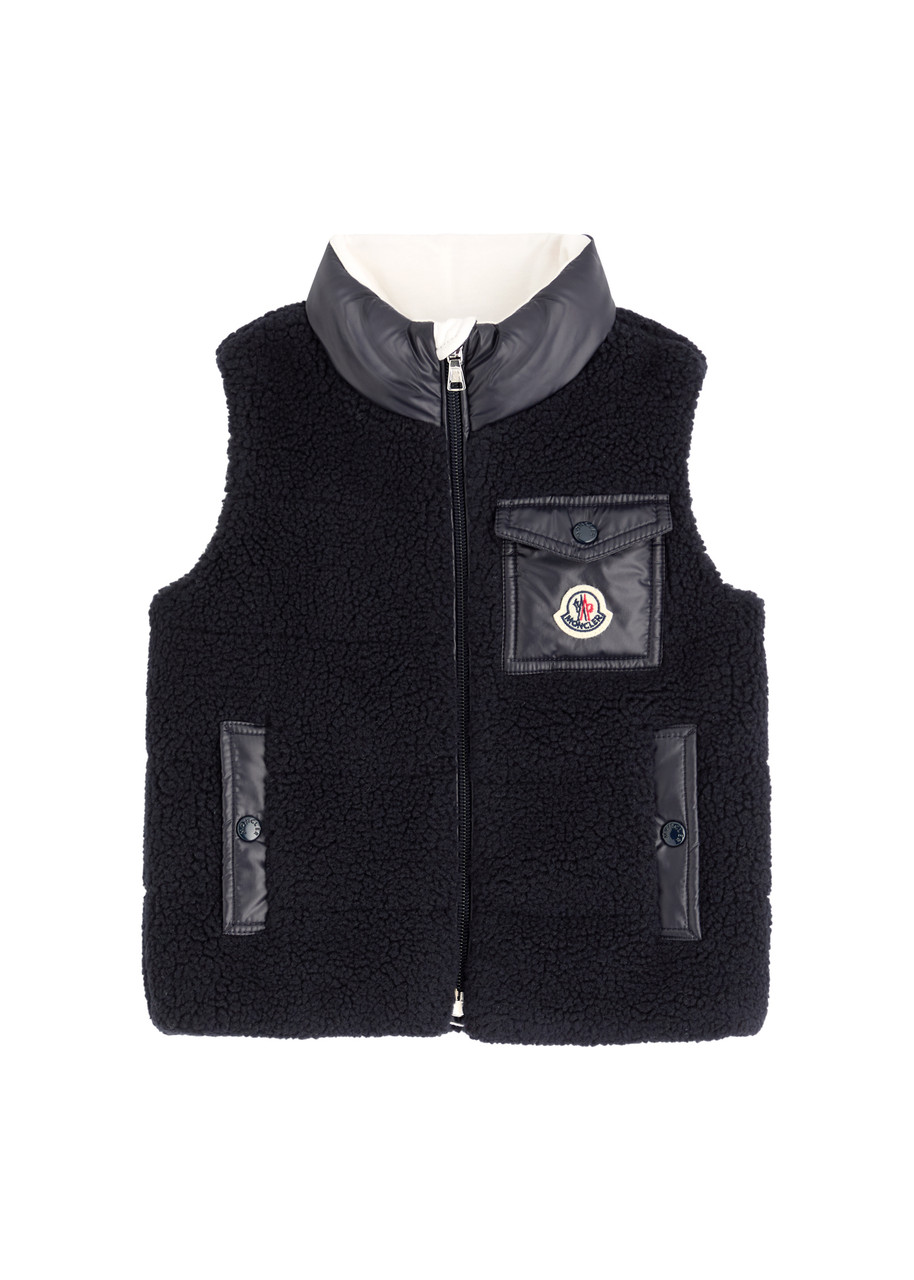 Moncler Kids Odal Shell and Fleece Gilet – Blue Dark – M Months Moncler Kids Odal Shell and Fleece Gilet – Blue Dark – M Months
