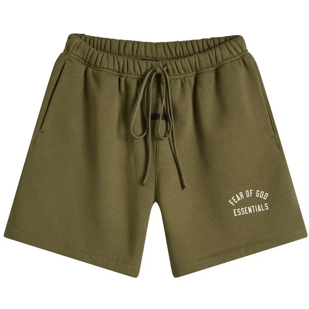 Fear of God Essentials Fleece Soccer Short Military Fear of God Essentials Fleece Soccer Short Military