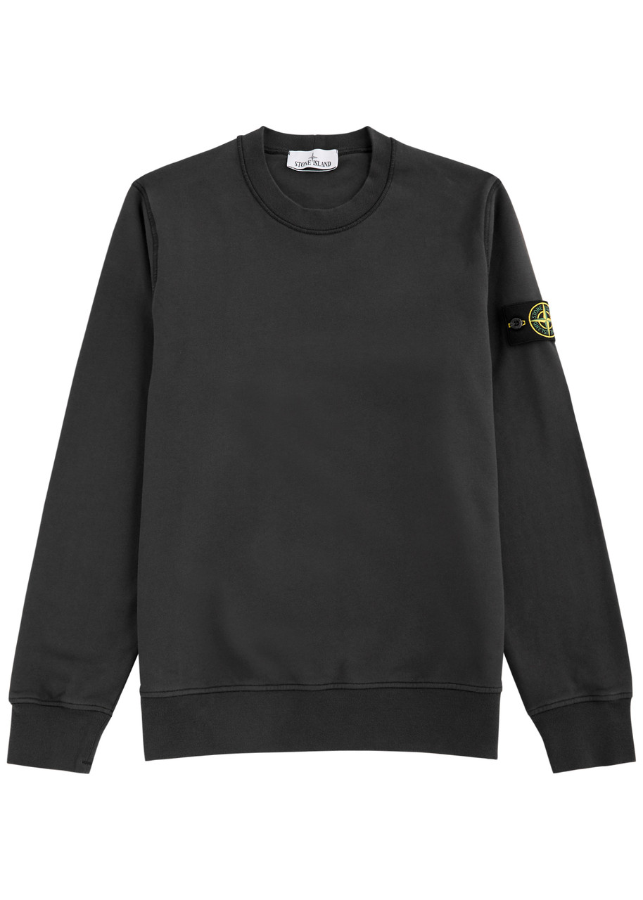 Stone Island Logo Cotton Sweatshirt – Grey Stone Island Logo Cotton Sweatshirt – Grey