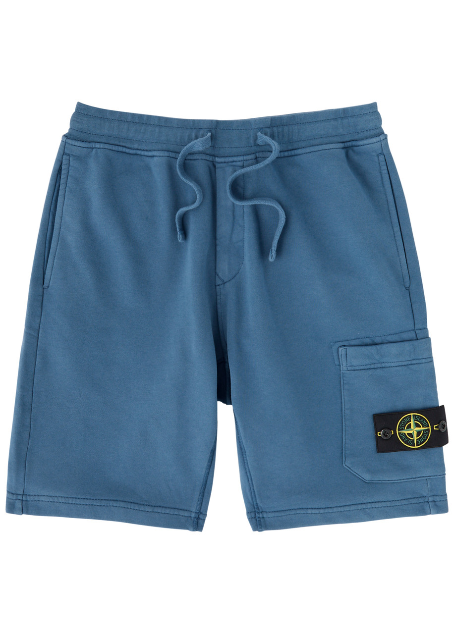 Stone Island Logo Cotton Shorts – Dark Blue