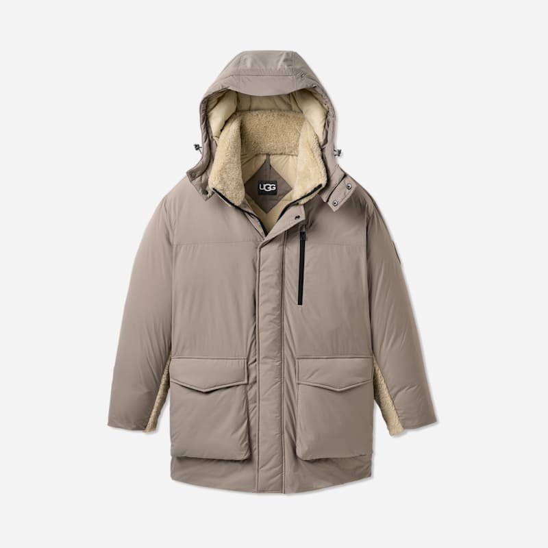 UGG® Men’s Eamon Down Parka Jacket Polyester in Cobble Grey, Size UGG® Men’s Eamon Down Parka Jacket Polyester in Cobble Grey, Size