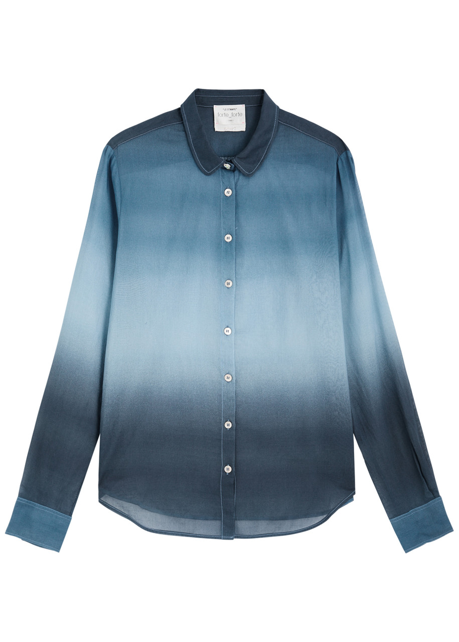 Forte_forte Dgrad Cotton-blend Voile Shirt – Blue –
