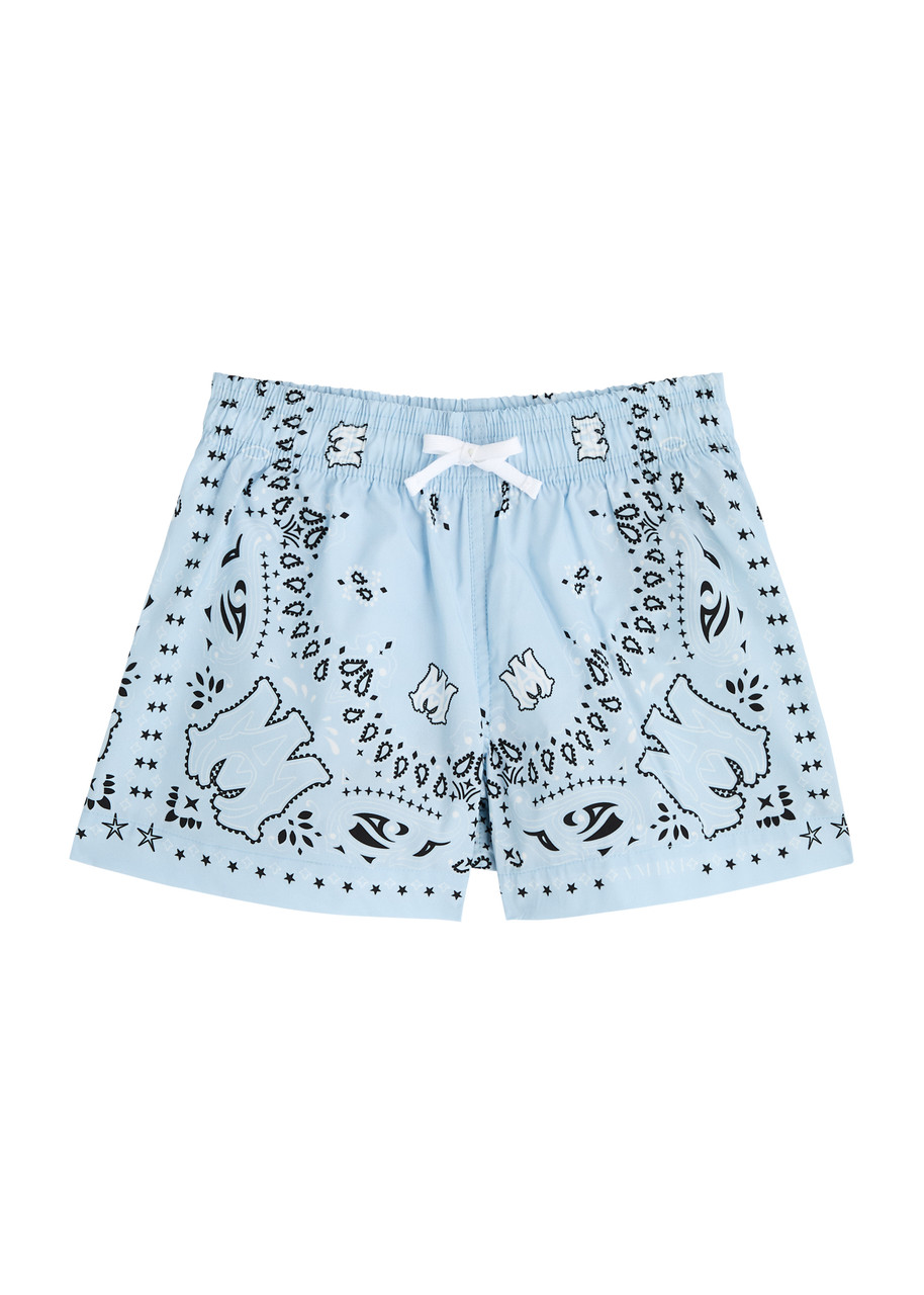 Amiri Kids Bandana-print Shell Swim Shorts – Blue Light – YR