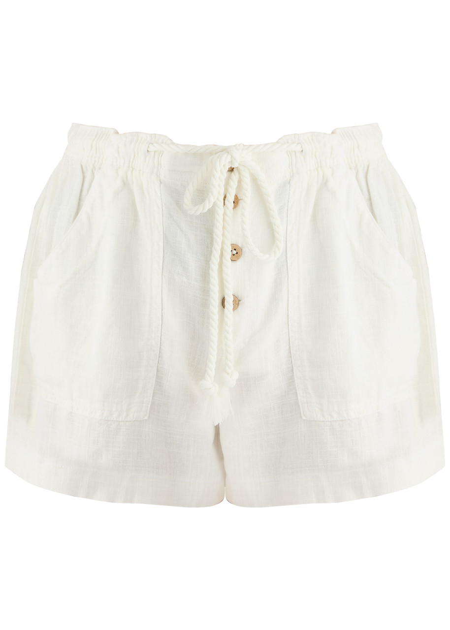Free People Westmoreland Linen-blend Shorts – Ivory Free People Westmoreland Linen-blend Shorts – Ivory