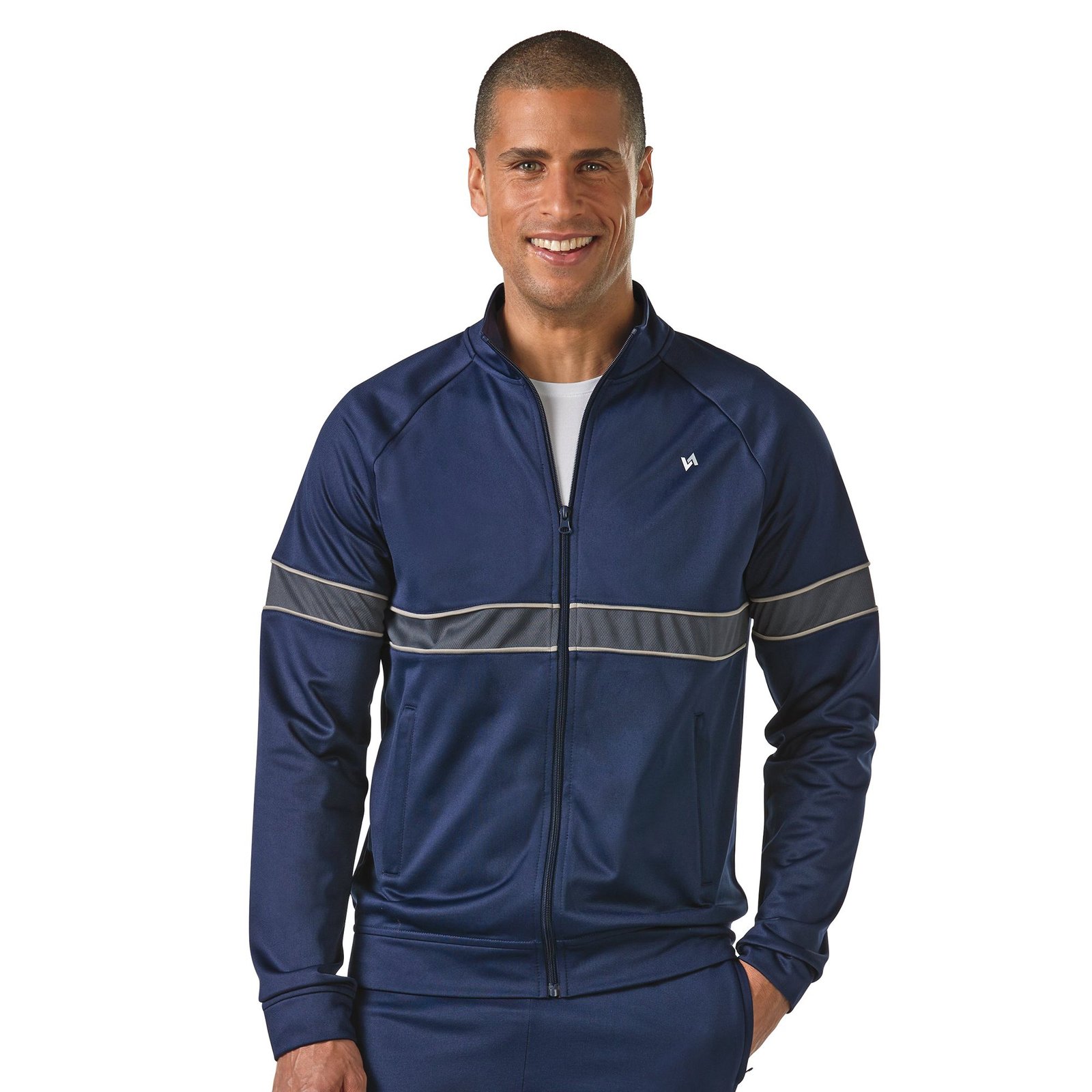 VEVO ACTIVE Men’s Tricot Track Jacket Navy Jackets VEVO ACTIVE Men’s Tricot Track Jacket Navy Jackets