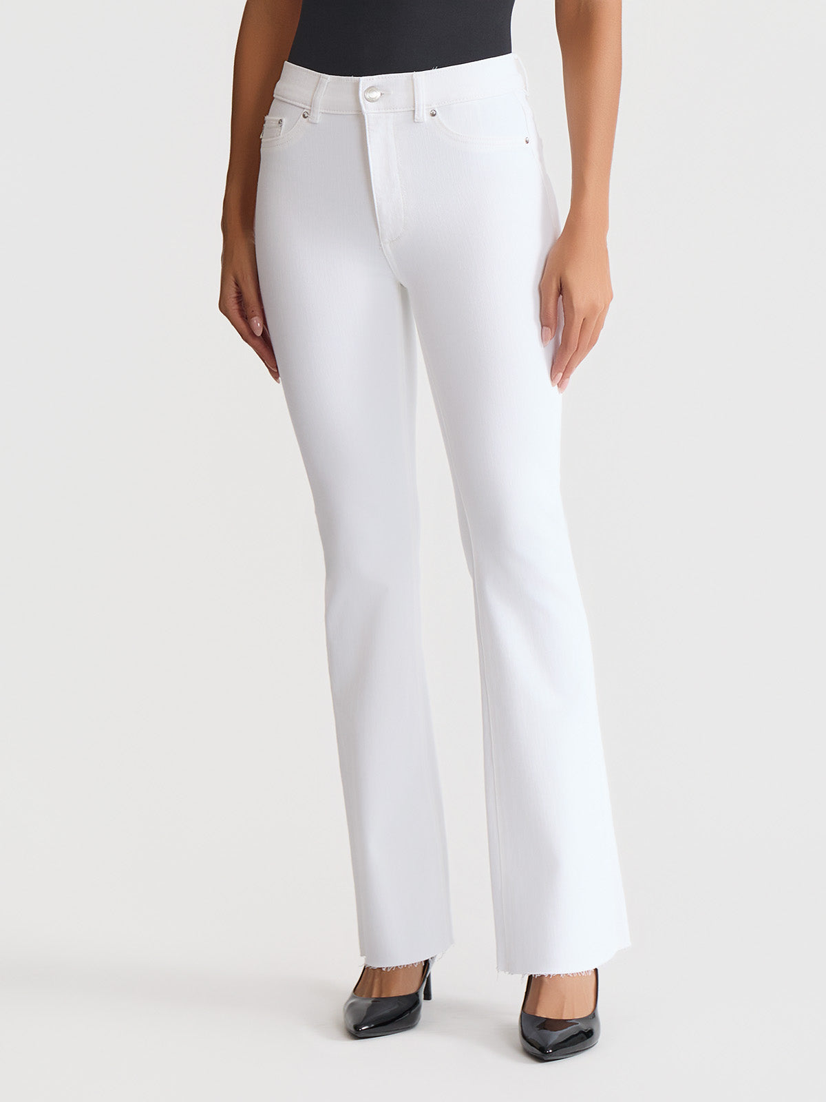 Bridget High-Rise Bootcut Jeans, White