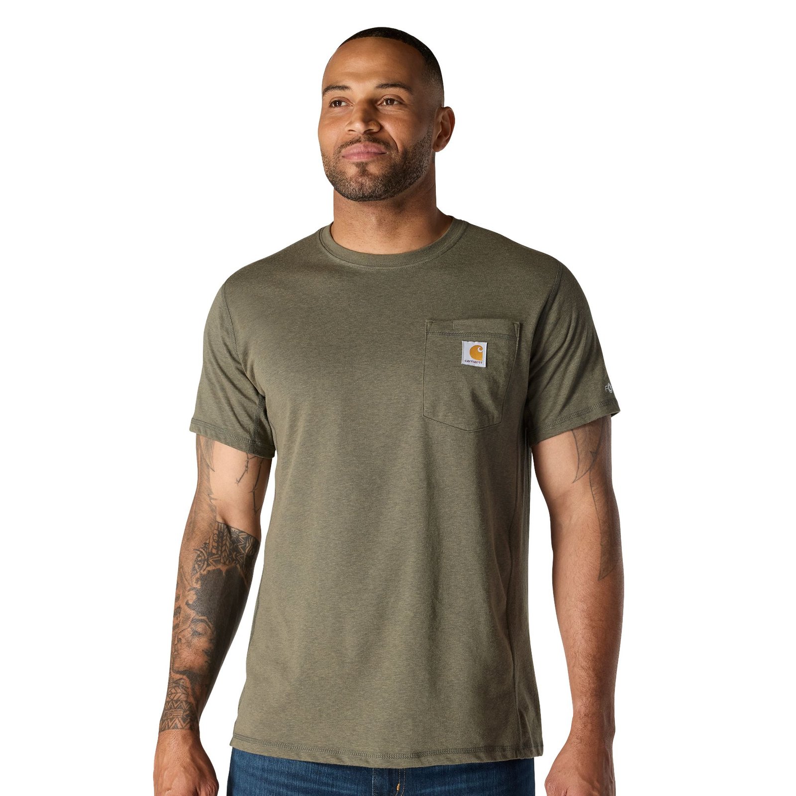 Carhartt Men’s Force Relaxed Shirt Green Knit Tops Carhartt Men’s Force Relaxed Shirt Green Knit Tops