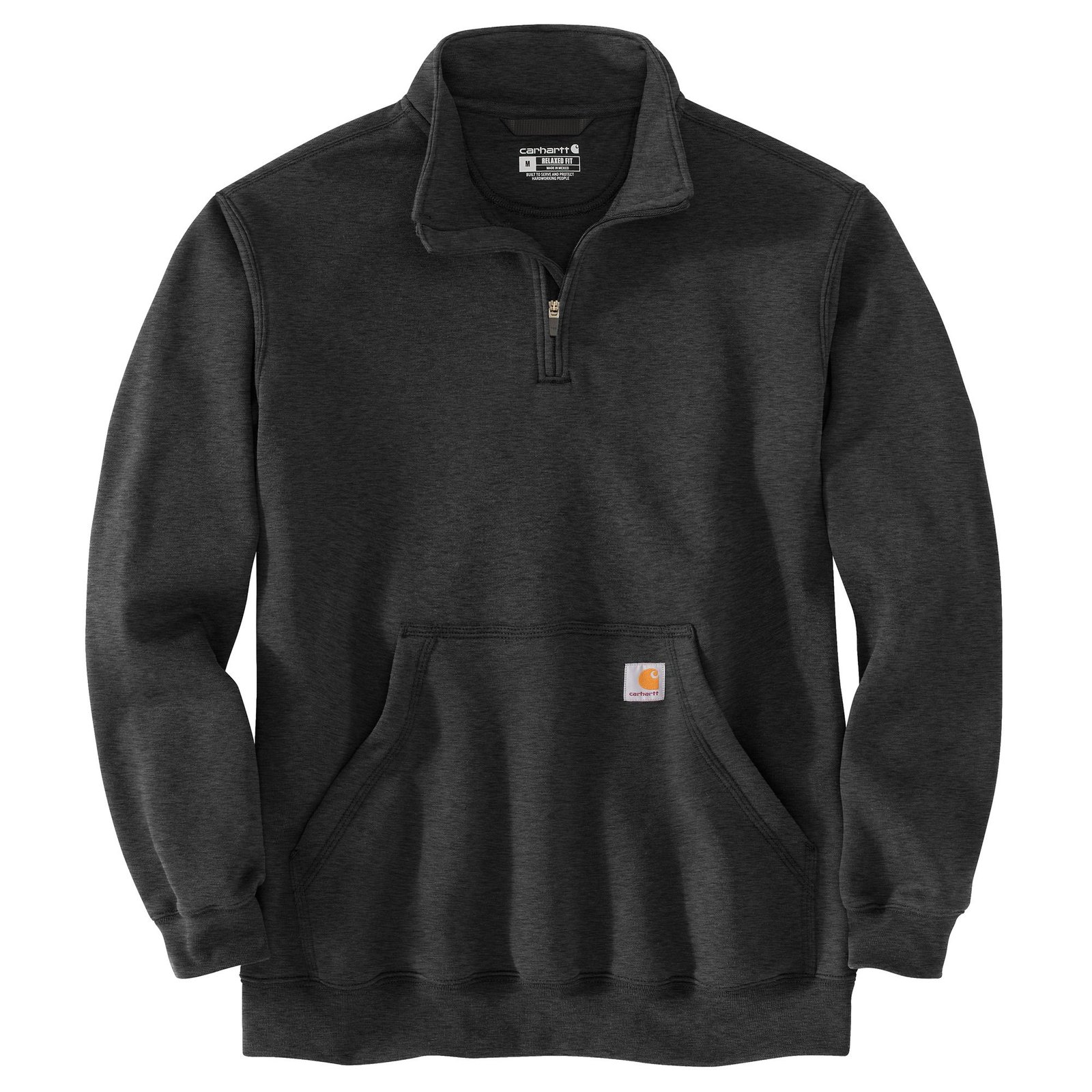 Carhartt Men’s Marquette Zip Mock Neck Sweatshirt Grey Knit Tops