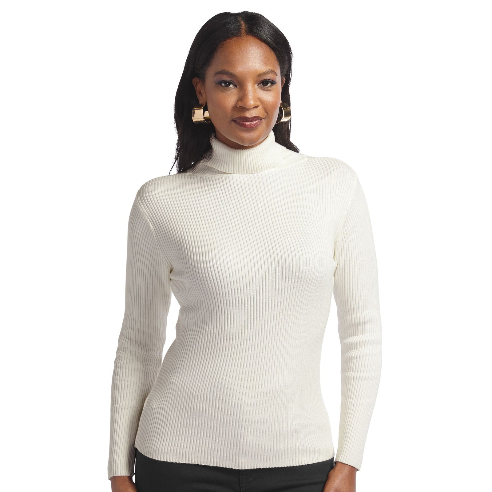 Masseys Ribbed Long Sleeve Turtleneck Bone Sweaters X Masseys Ribbed Long Sleeve Turtleneck Bone Sweaters X