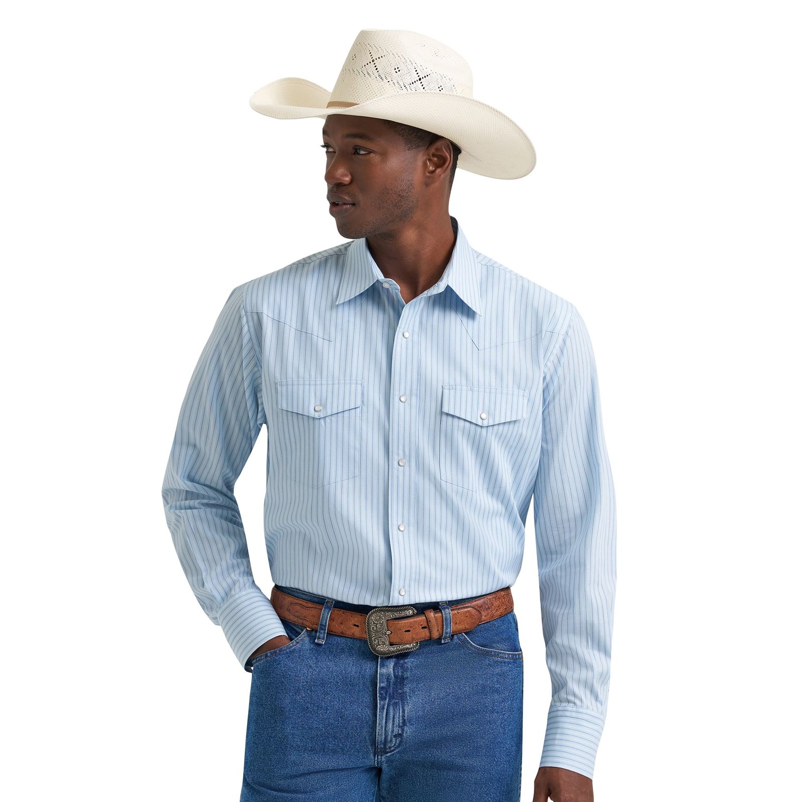 Wrangler Men’s Wrinkle Resist Long Sleeve Shirt Blue Shirts Wrangler Men’s Wrinkle Resist Long Sleeve Shirt Blue Shirts