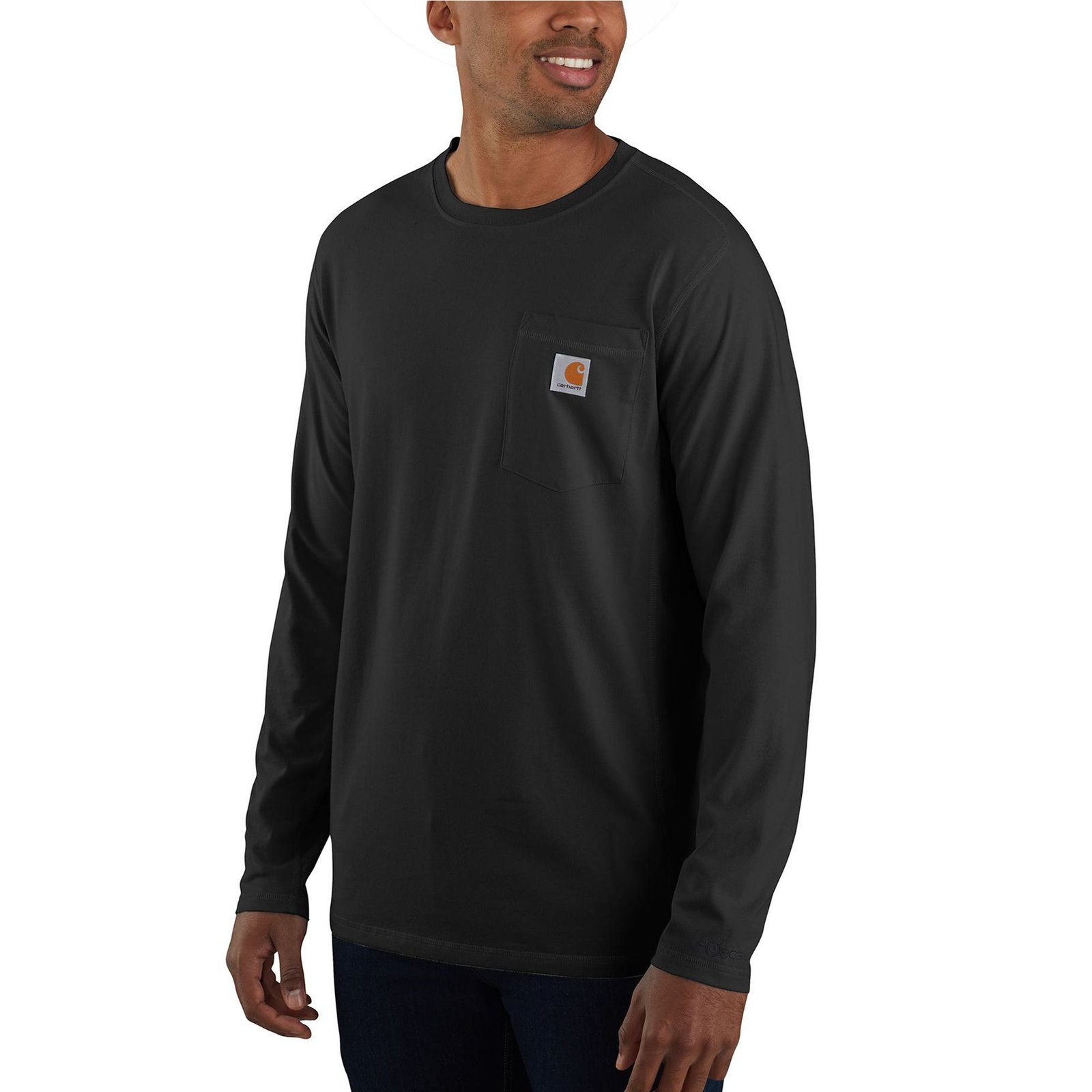 Carhartt Men’s Force Relaxed LS Shirt Black Knit Tops Carhartt Men’s Force Relaxed LS Shirt Black Knit Tops