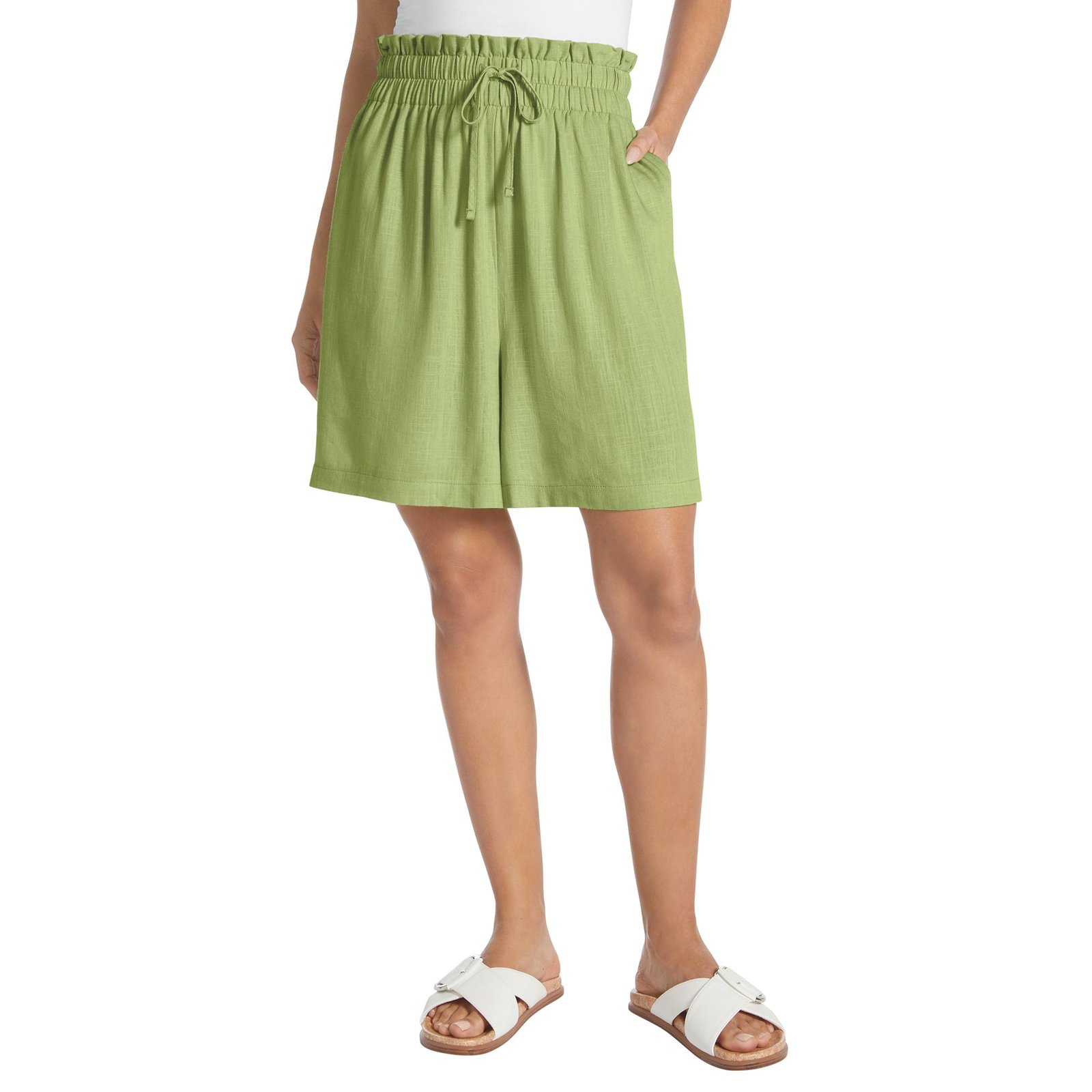 Masseys Paper Bag Waist Linen Blend Short Gold Shorts Masseys Paper Bag Waist Linen Blend Short Gold Shorts