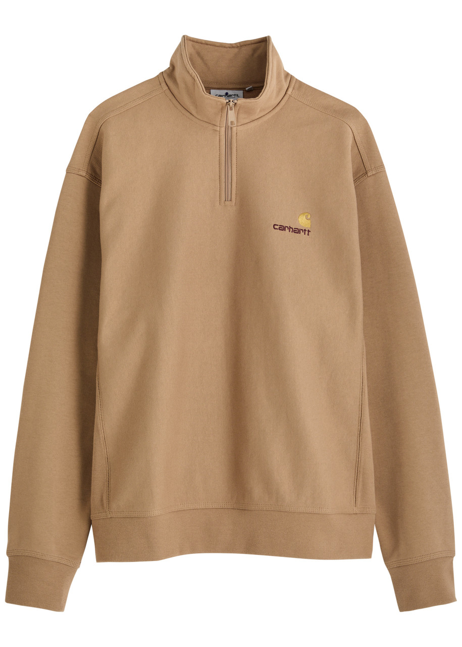 Carhartt Wip American Script Half-zip Cotton-blend Sweatshirt – Brown