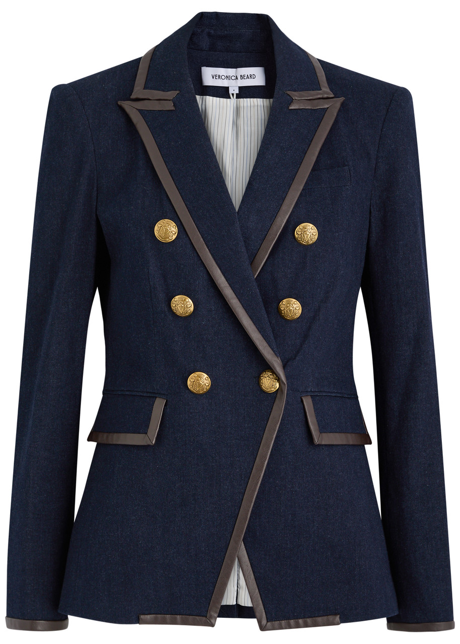 Veronica Beard Miller Dickey Chambray Blazer – Navy – S Veronica Beard Miller Dickey Chambray Blazer – Navy – S