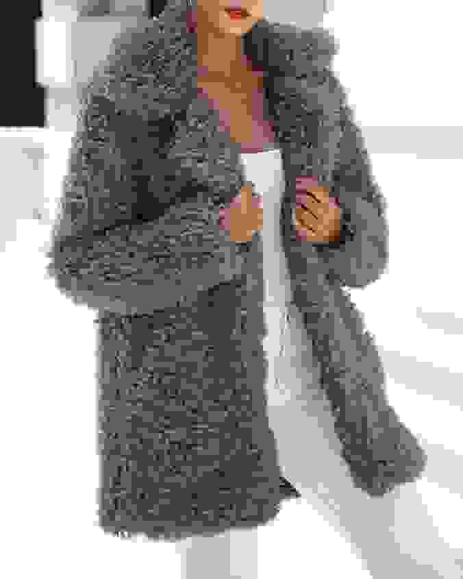 Oversized Fleece Teddy Jacket – Brown M