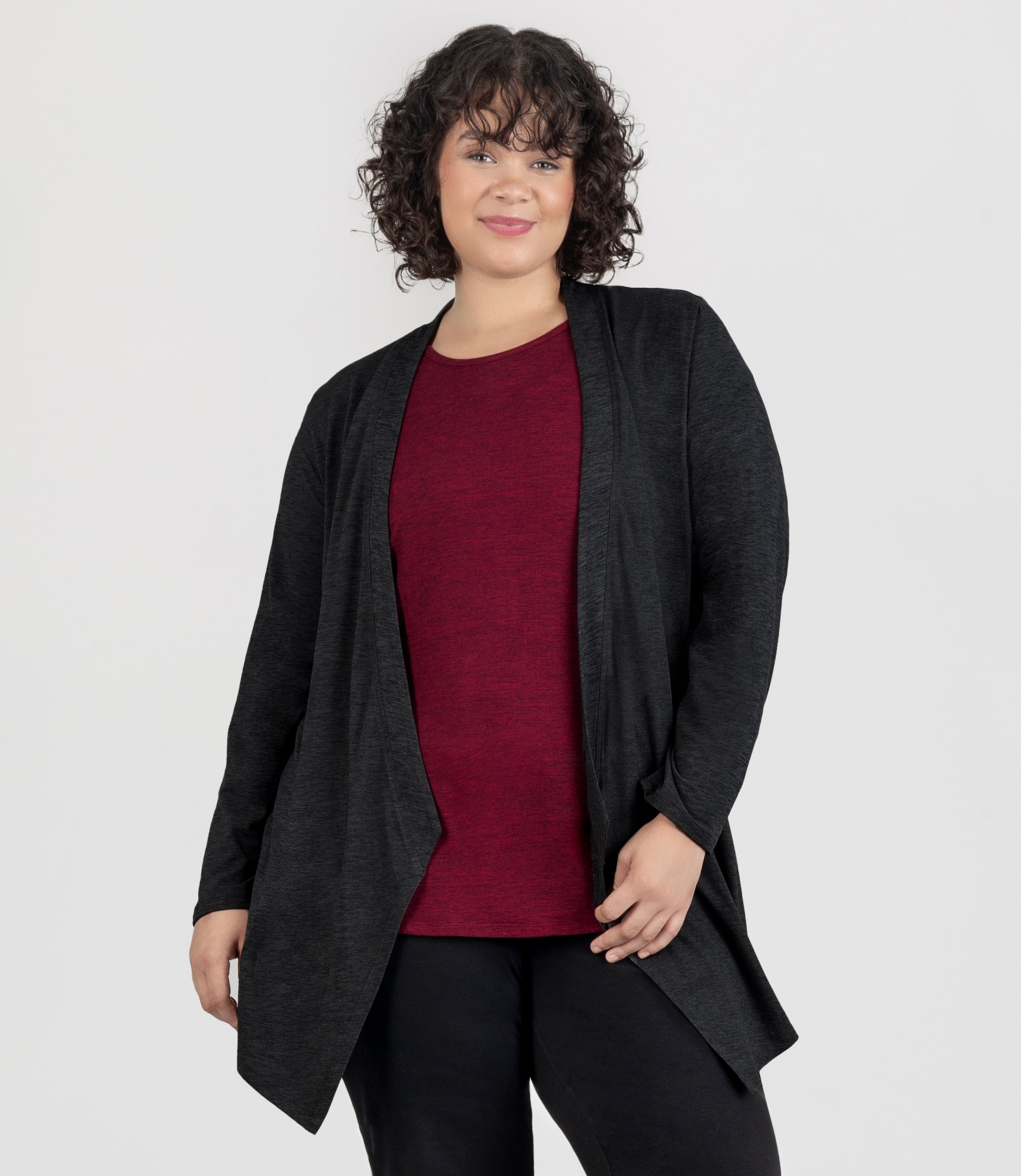 SoftSupreme Cardigan, X Heather Black