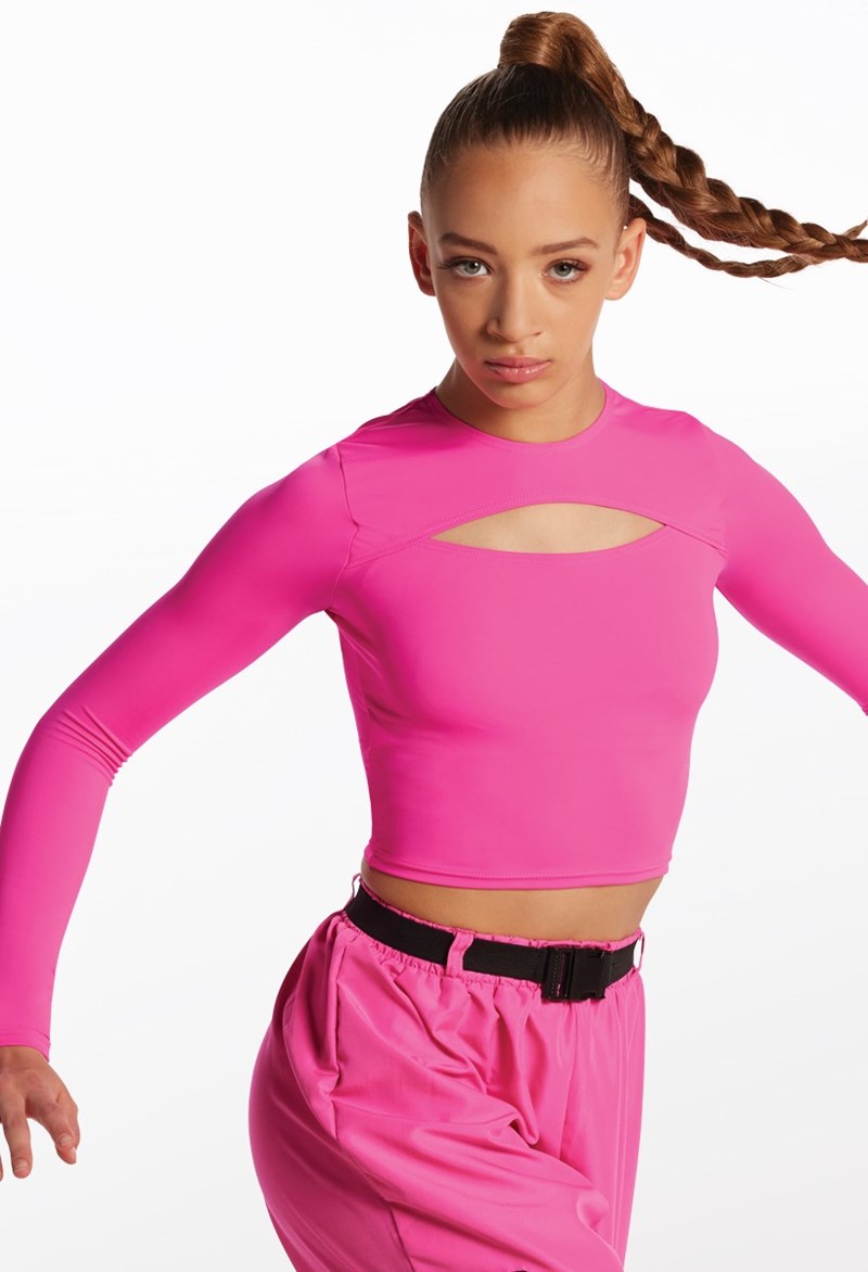 Long Sleeve Cutout Top – Cerise – Medium Adult – Dance Top Long Sleeve Cutout Top – Cerise – Medium Adult – Dance Top