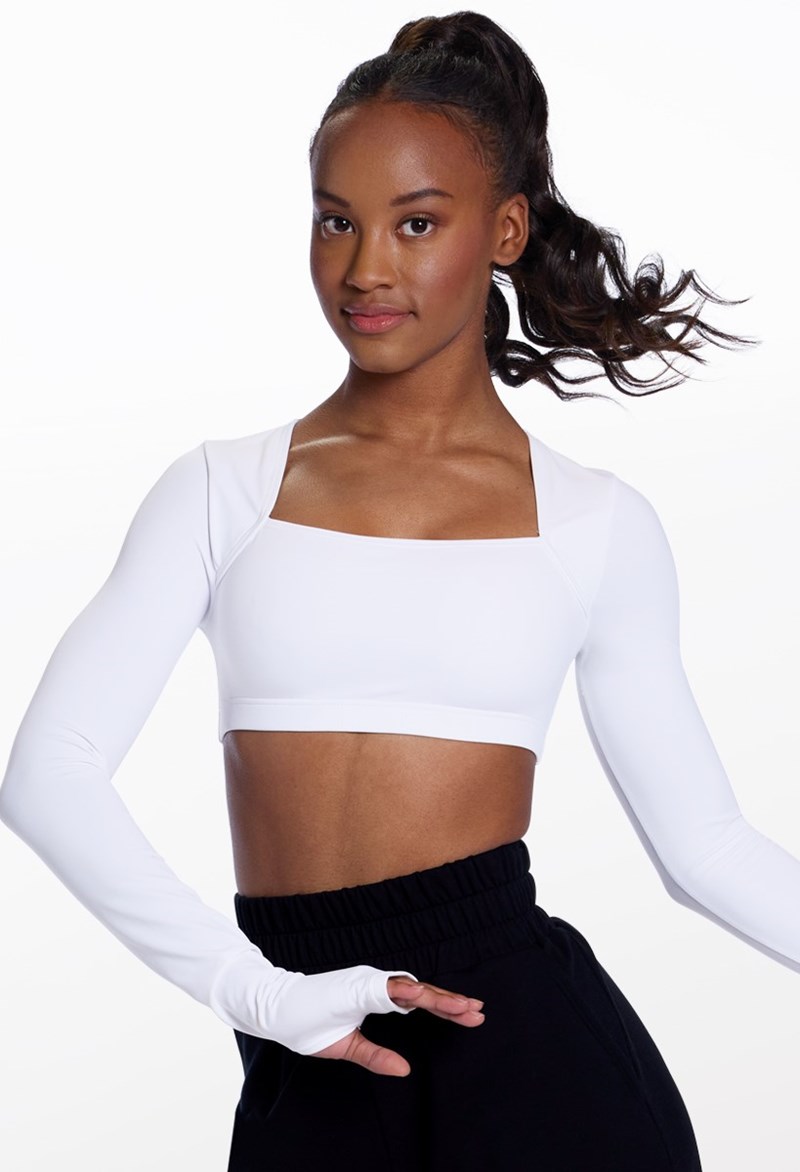 Long Sleeve Bandeau Top – White – Adult – Dance Top Long Sleeve Bandeau Top – White – Adult – Dance Top