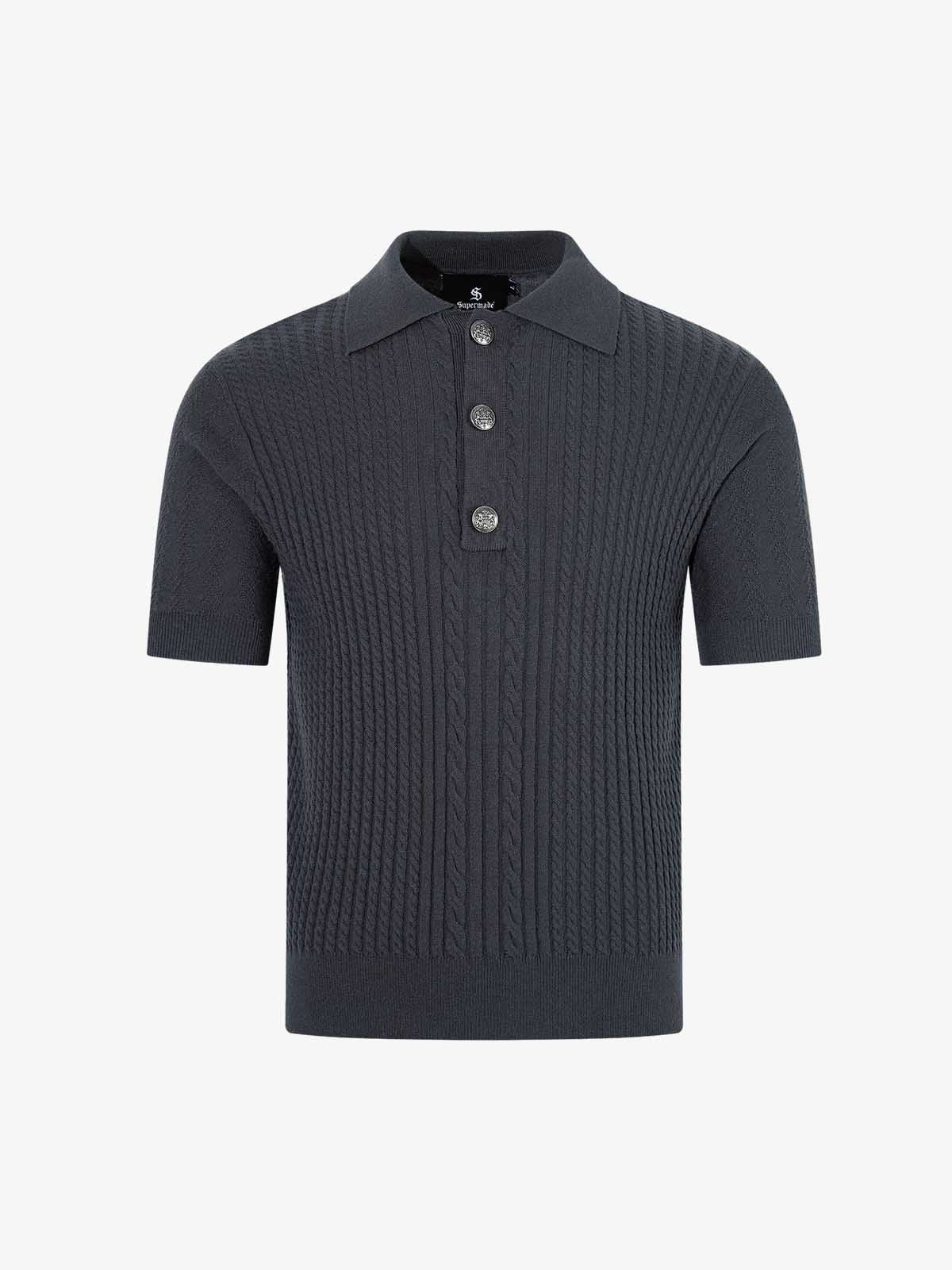 Vintage Cable Knit Polo Shirt Vintage Cable Knit Polo Shirt