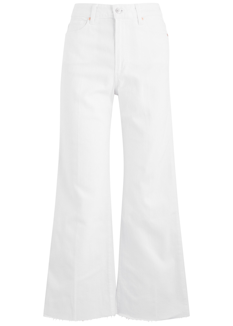 Paige Anessa Cropped Wide-leg Jeans – White – W Paige Anessa Cropped Wide-leg Jeans – White – W