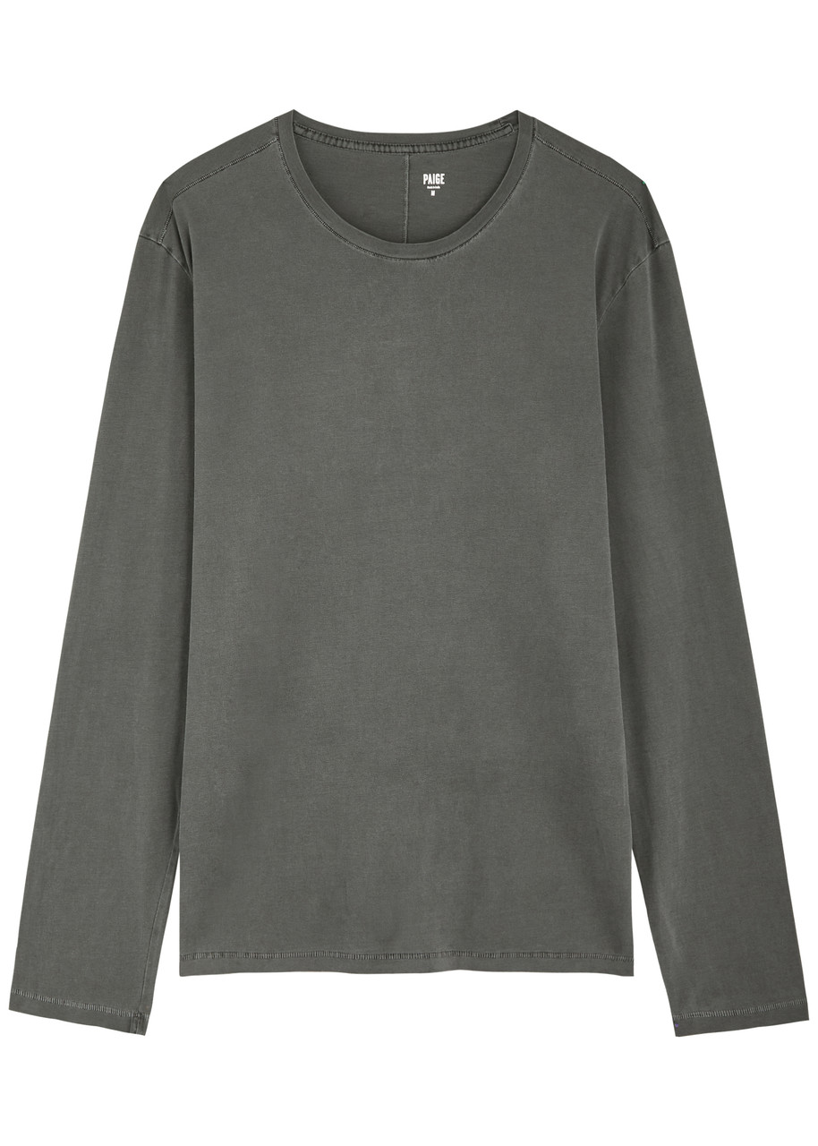 Paige Enzo Long-sleeve Cotton top – Dark Grey Paige Enzo Long-sleeve Cotton top – Dark Grey