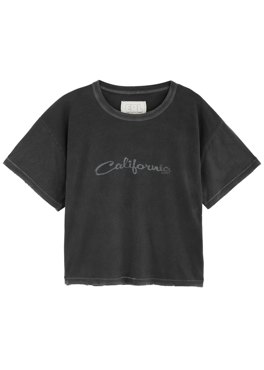 Erl California Cropped Cotton shirt – Black
