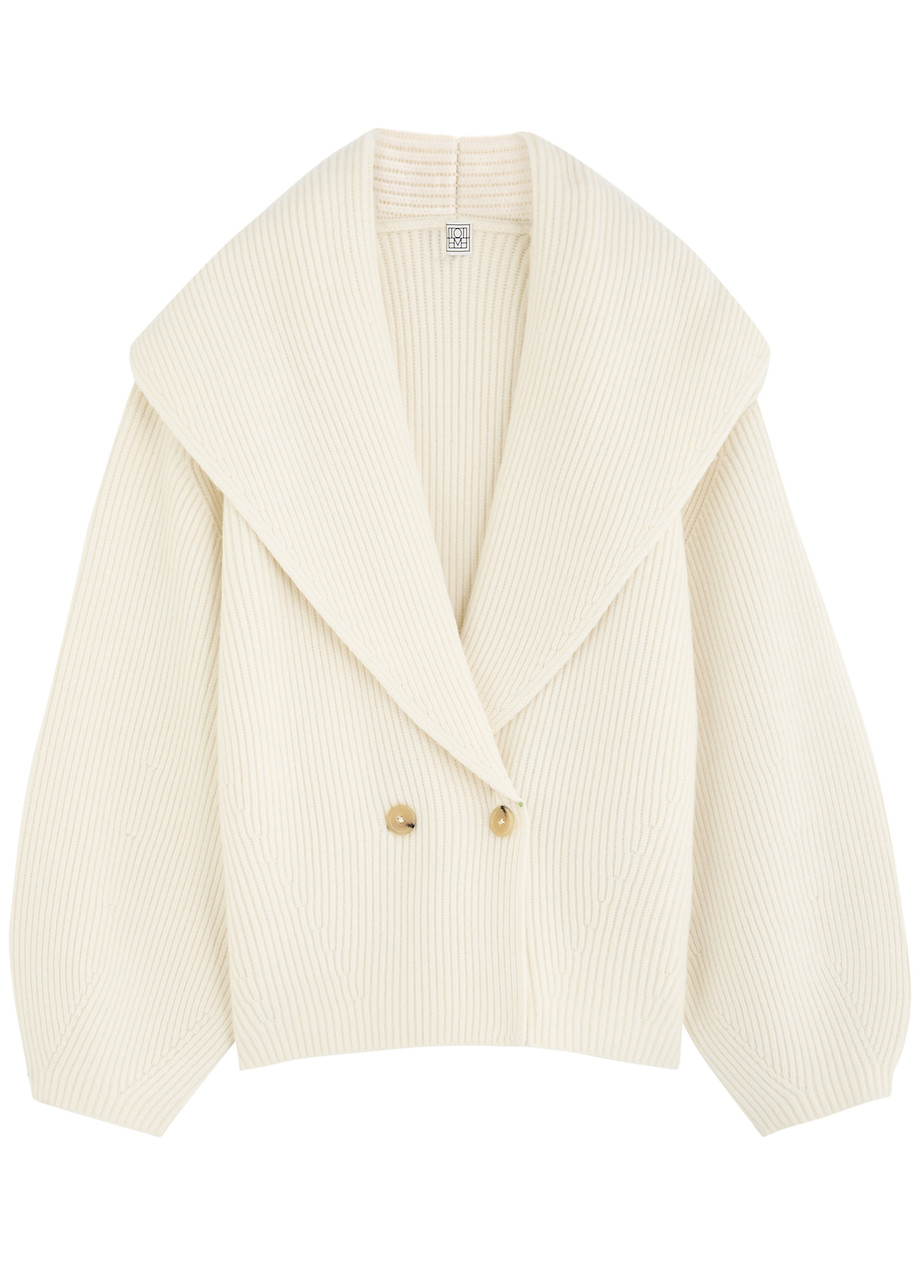 Toteme Double-breasted Wool-blend Cardigan – Cream – L L Toteme Double-breasted Wool-blend Cardigan – Cream – L L
