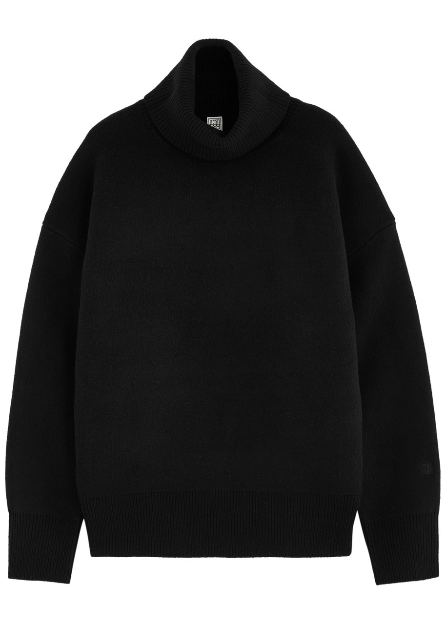 Toteme Turtleneck Wool-blend Jumper – Black – X Toteme Turtleneck Wool-blend Jumper – Black – X