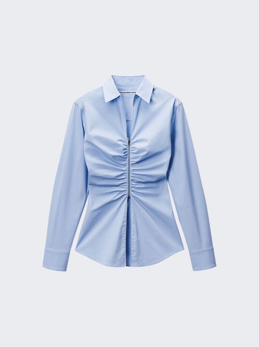 Shirt With Gathered Bust Oxford Blue Shirt With Gathered Bust Oxford Blue