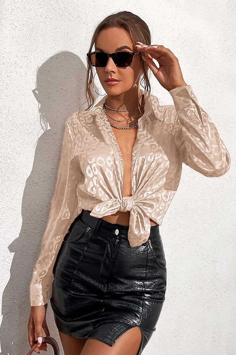 Satin Silk V-Neck Shirt – Zeagoo- Apricot S Satin Silk V-Neck Shirt – Zeagoo- Apricot S