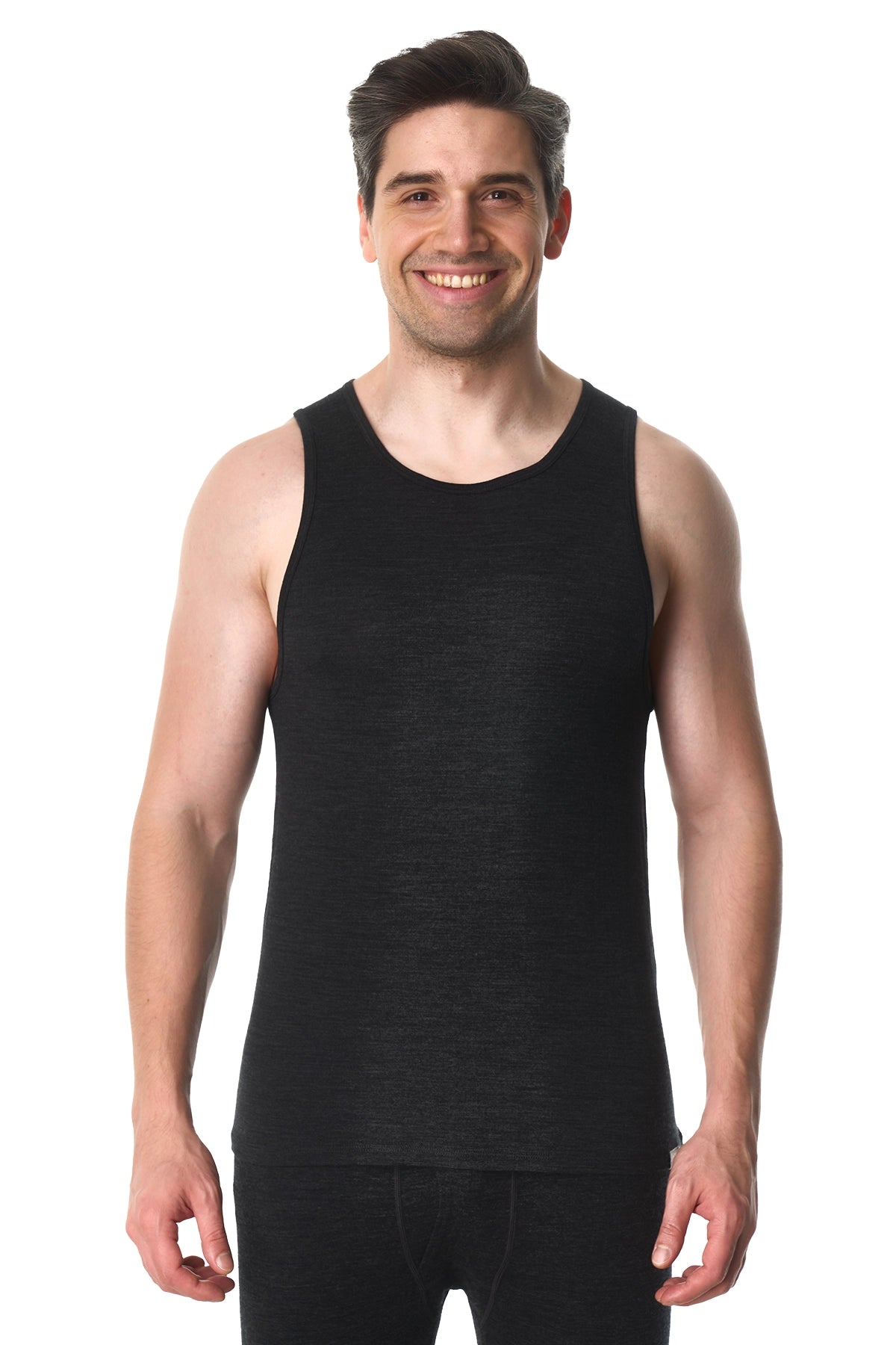 Men’s Merino Wool Tank Top A-Shirt Charcoal Grey Men’s Merino Wool Tank Top A-Shirt Charcoal Grey