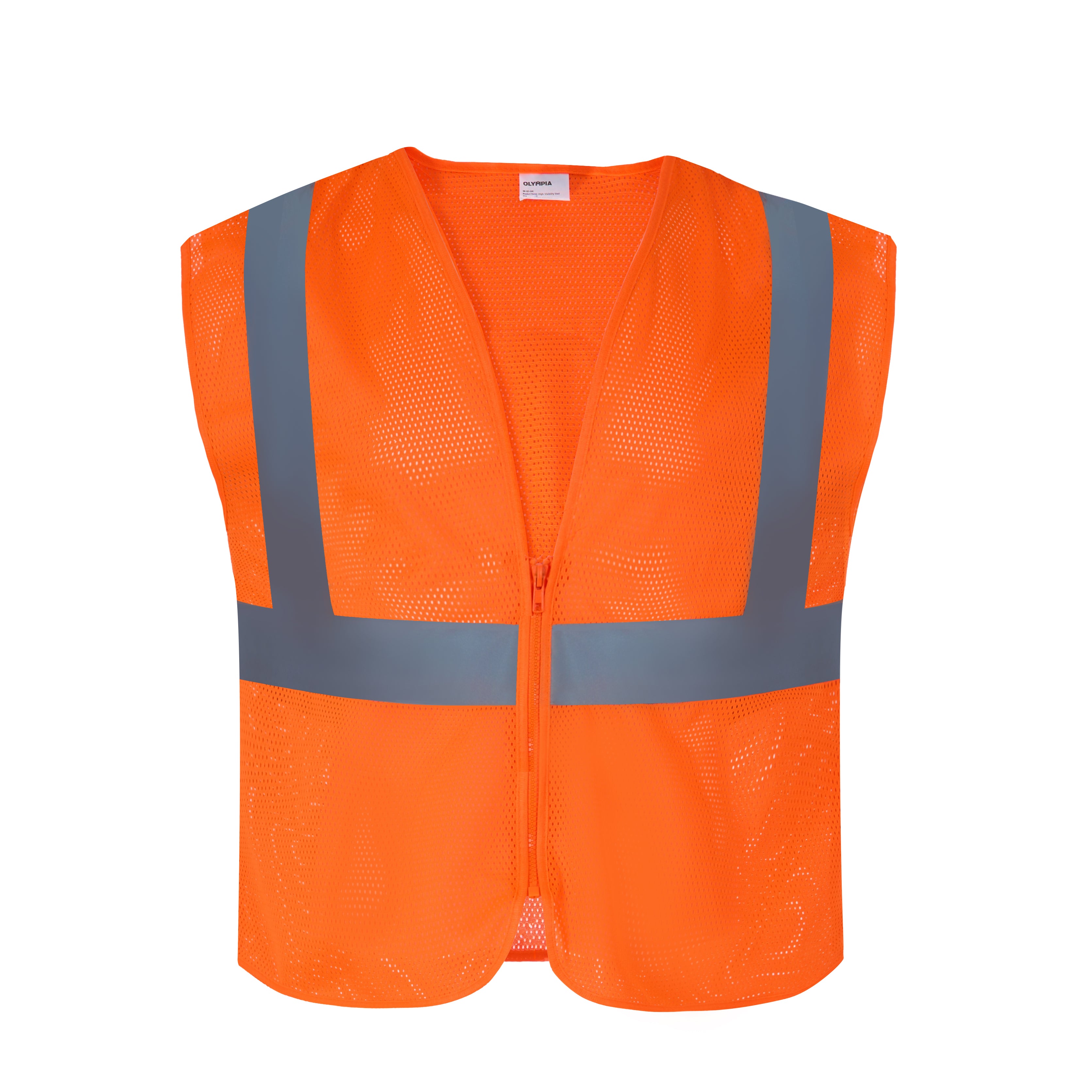 Hi-Vis Vest, ANSI Class , Mesh, Zipper, Orange, M, -pack Hi-Vis Vest, ANSI Class , Mesh, Zipper, Orange, M, -pack