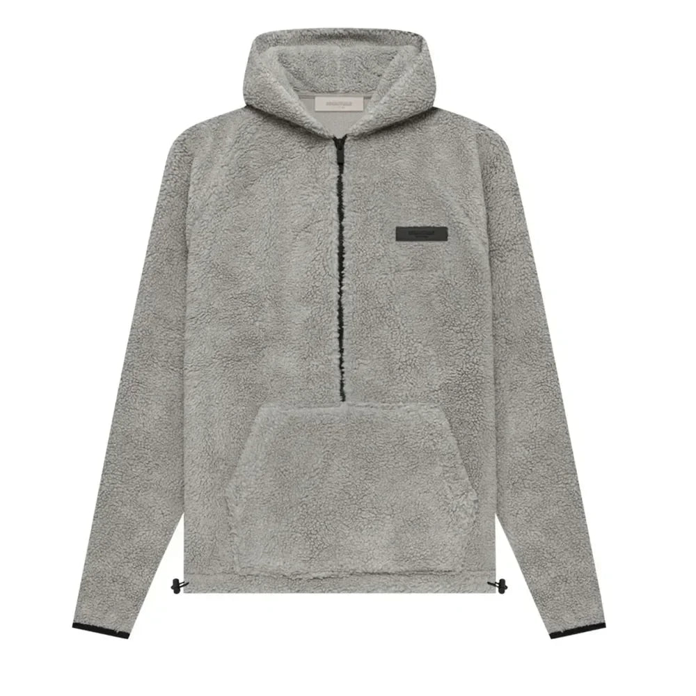 Fear of God Essentials Polar Fleece Half Zip Hoodie Dark Oatmeal Fear of God Essentials Polar Fleece Half Zip Hoodie Dark Oatmeal
