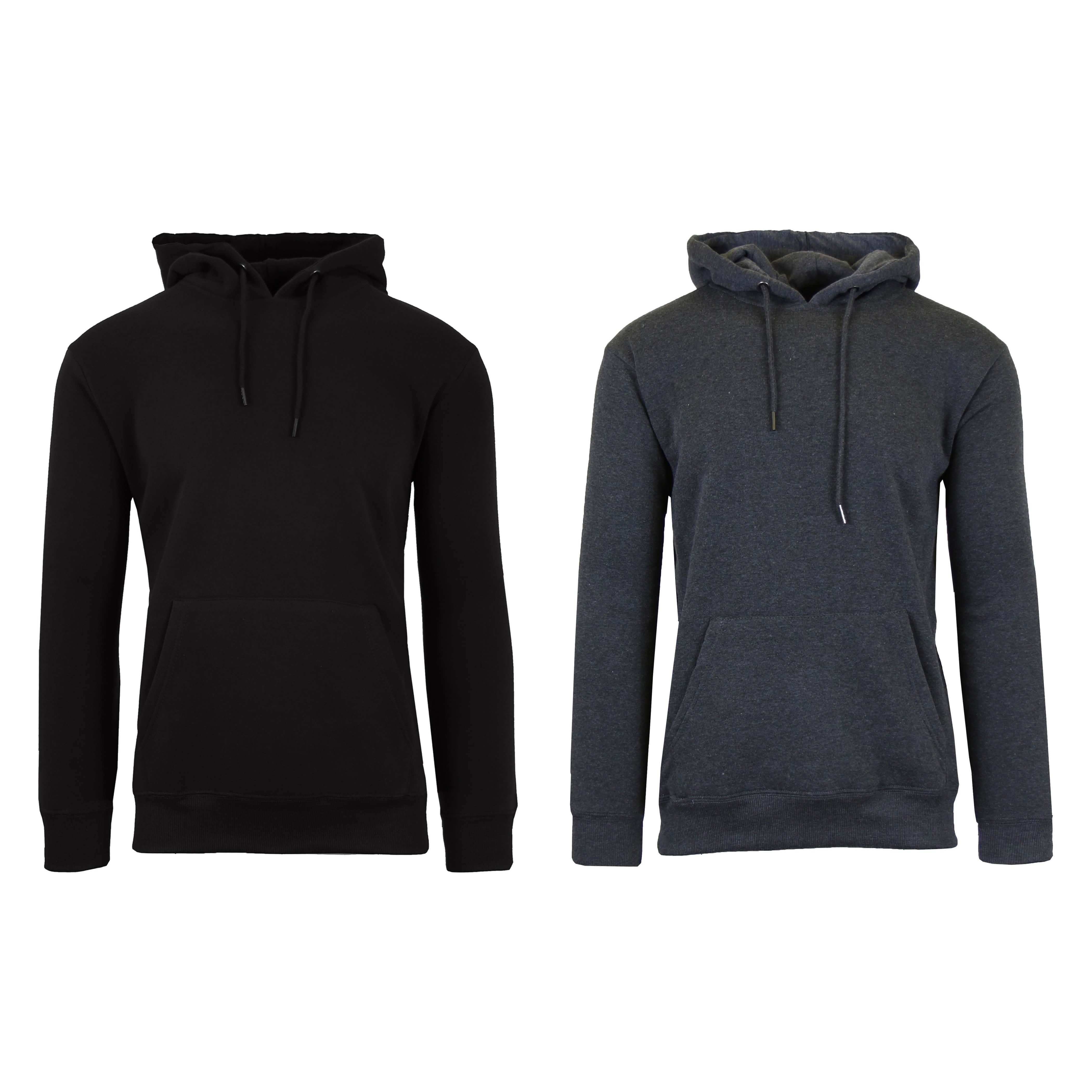 -Pack: Men’s Fleece Pullover Hoodie – BlackCharcoal -Pack: Men’s Fleece Pullover Hoodie – BlackCharcoal