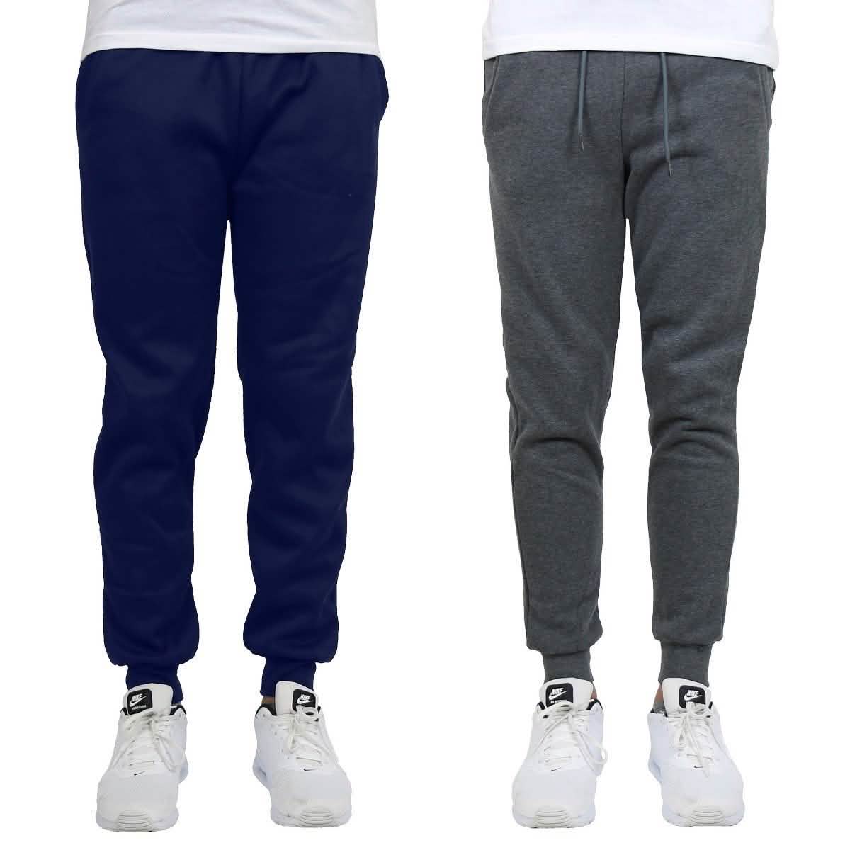 -Pack: Men’s Slim-Fit Fleece Jogger Sweatpants – CharcoalNavy