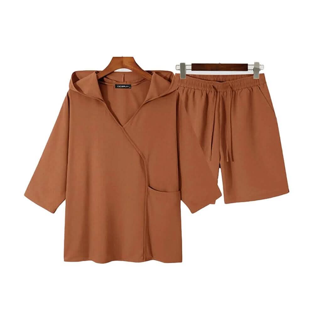 -Piece Set: Men’s Hooded Tracksuit Tennis Shirt Shorts and T Shirt Set Plain -Piece Set: Men’s Hooded Tracksuit Tennis Shirt Shorts and T Shirt Set Plain
