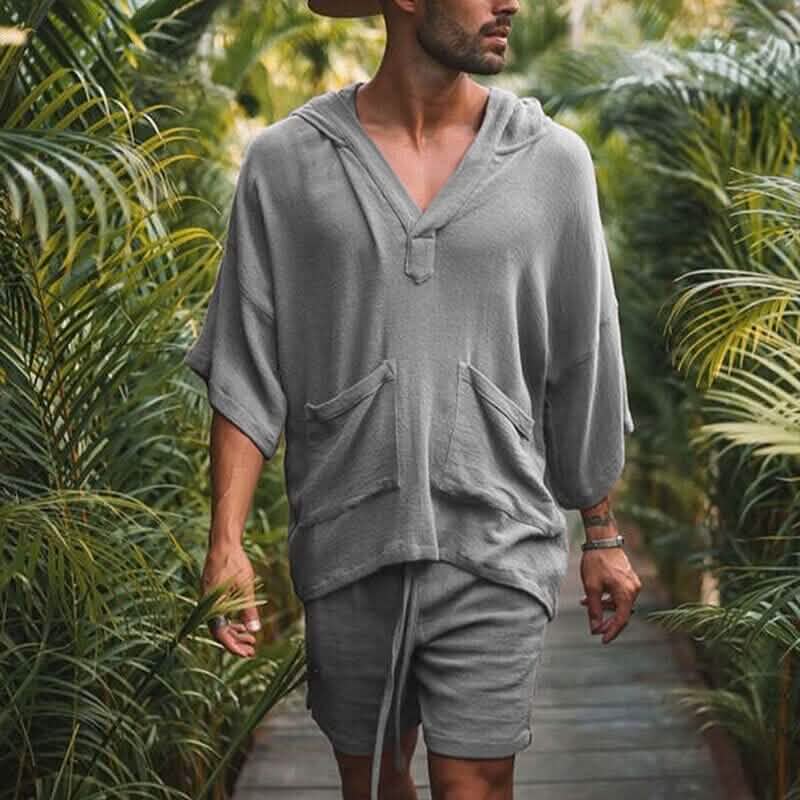 -Piece Set: Men’s Tracksuit Tennis Shirt Shorts and T Shirt Set Set Solid Color V Neck -Piece Set: Men’s Tracksuit Tennis Shirt Shorts and T Shirt Set Set Solid Color V Neck