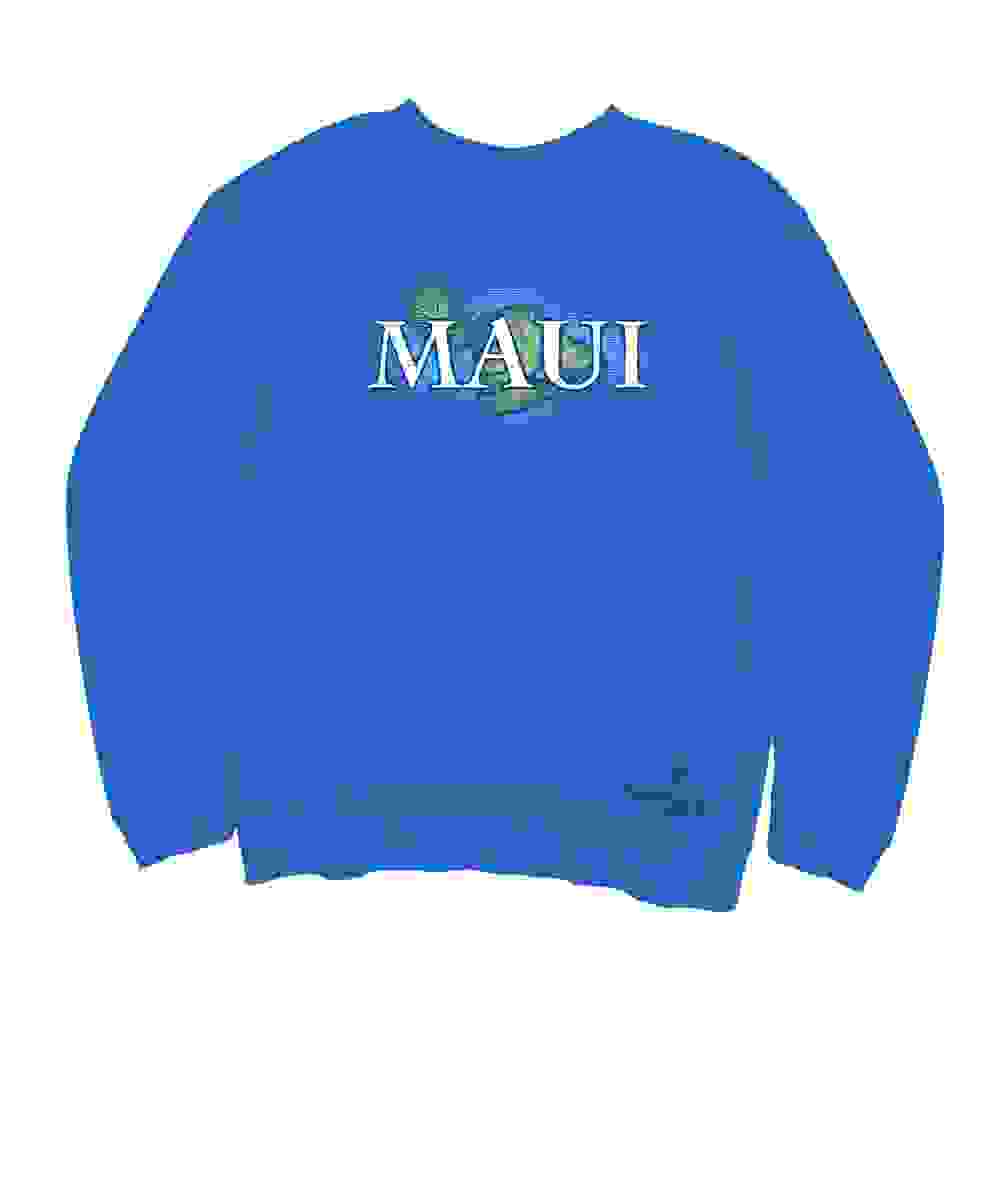 Crazy Shirts Men’s Maui Island – Blue Hawaii Dyed Long Sleeve Sweatshirt