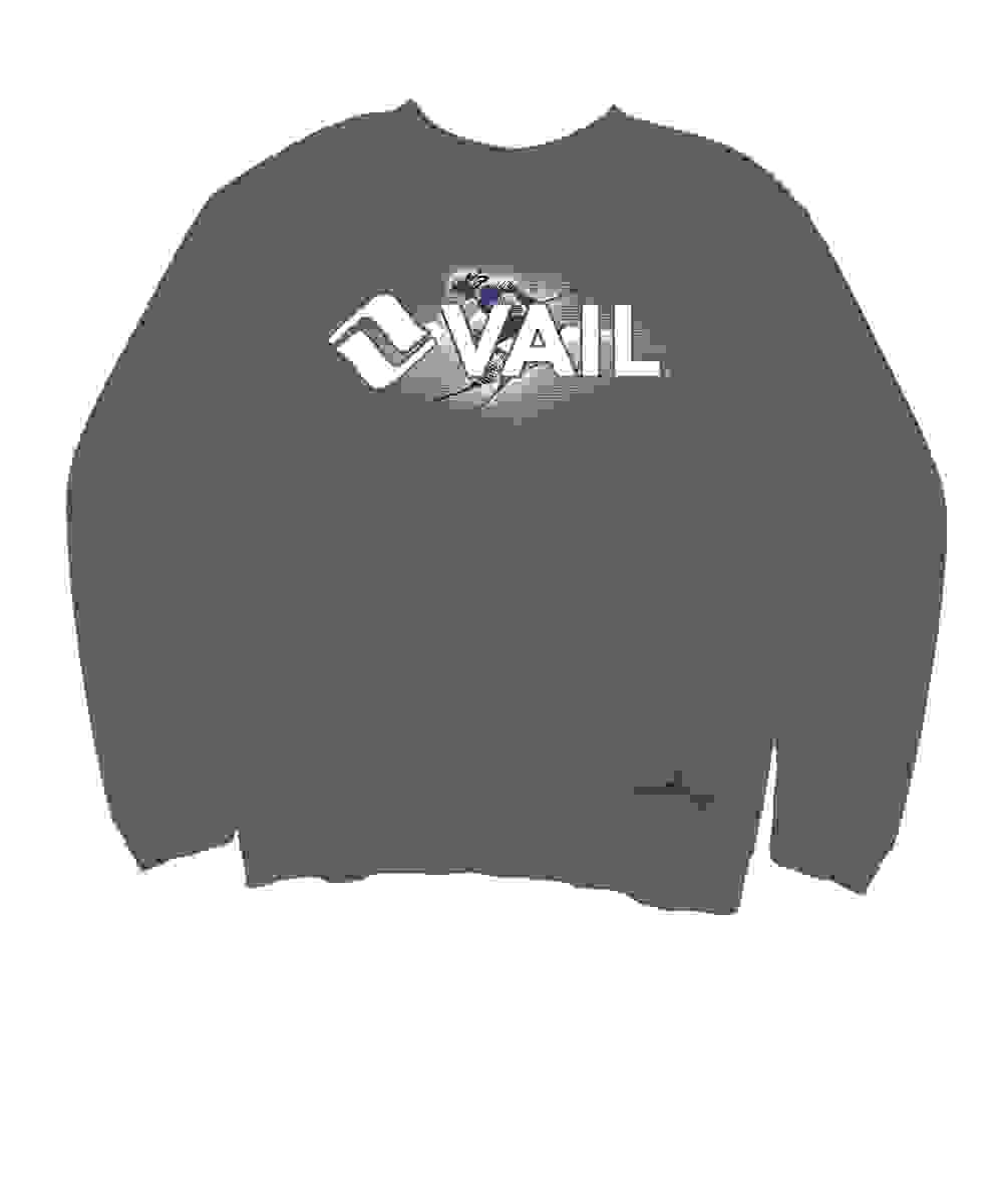 Crazy Shirts Men’s Vail Resort Skier – Crater Dyed Long Sleeve Sweatshirt