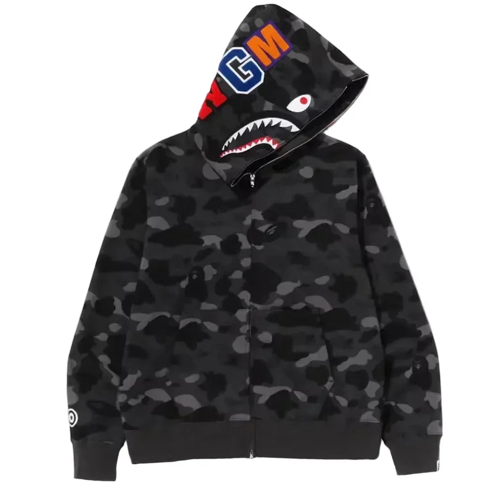 BAPE Color Camo Shark Full Zip Hoodie Black BAPE Color Camo Shark Full Zip Hoodie Black