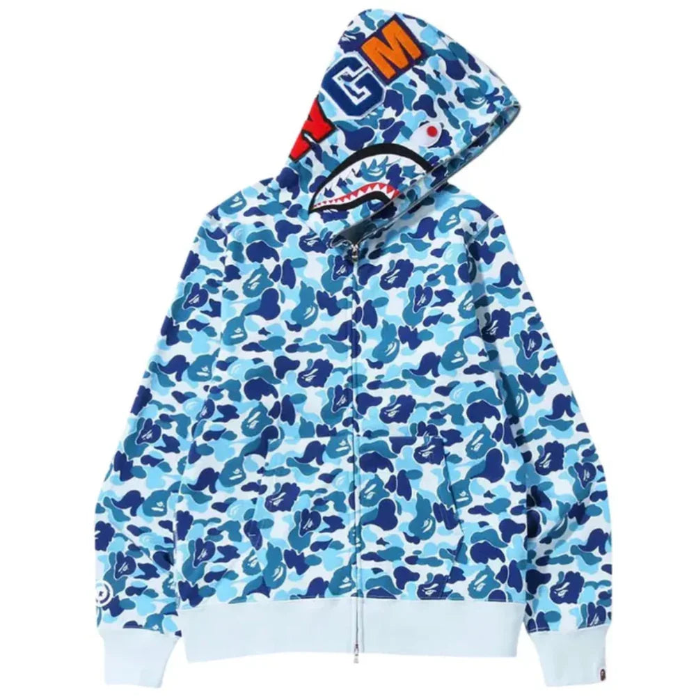BAPE ABC Camo Shark Full Zip Hoodie Blue BAPE ABC Camo Shark Full Zip Hoodie Blue